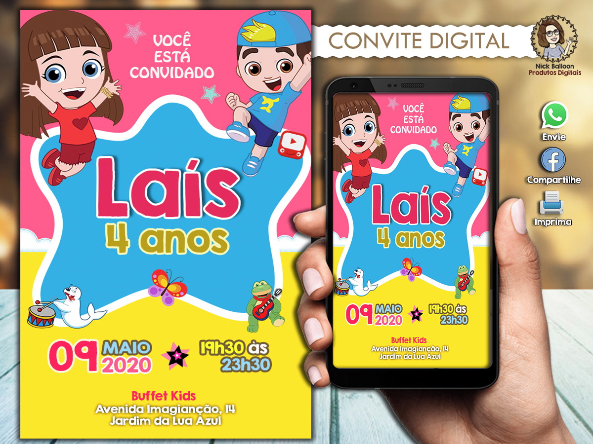 Convite Digital Luccas Neto no Elo7 | Nick Balloon Eventos (119B472)