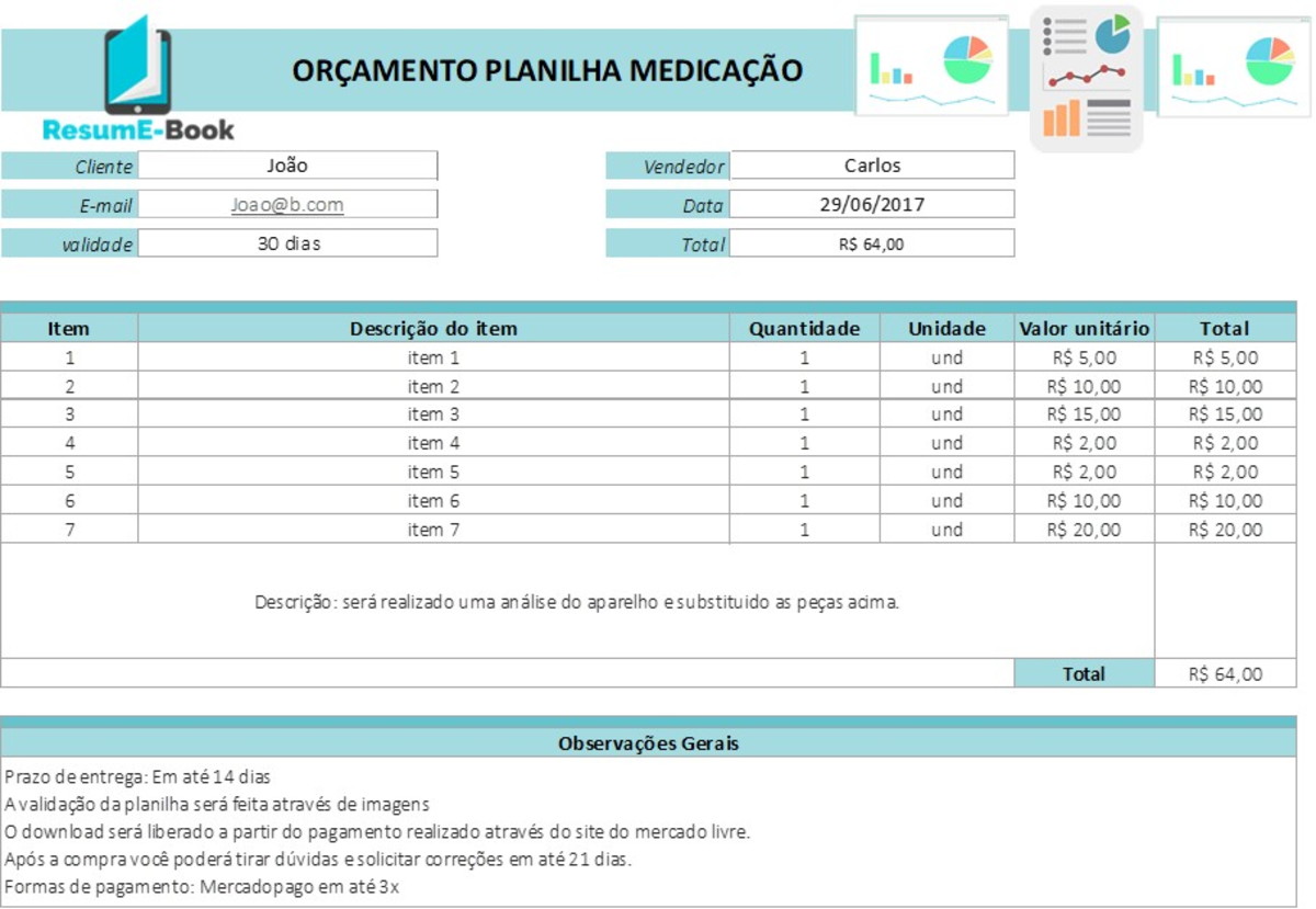 Planilhas Excel Para Orçamentos Planilhas Excel Mobile Legends