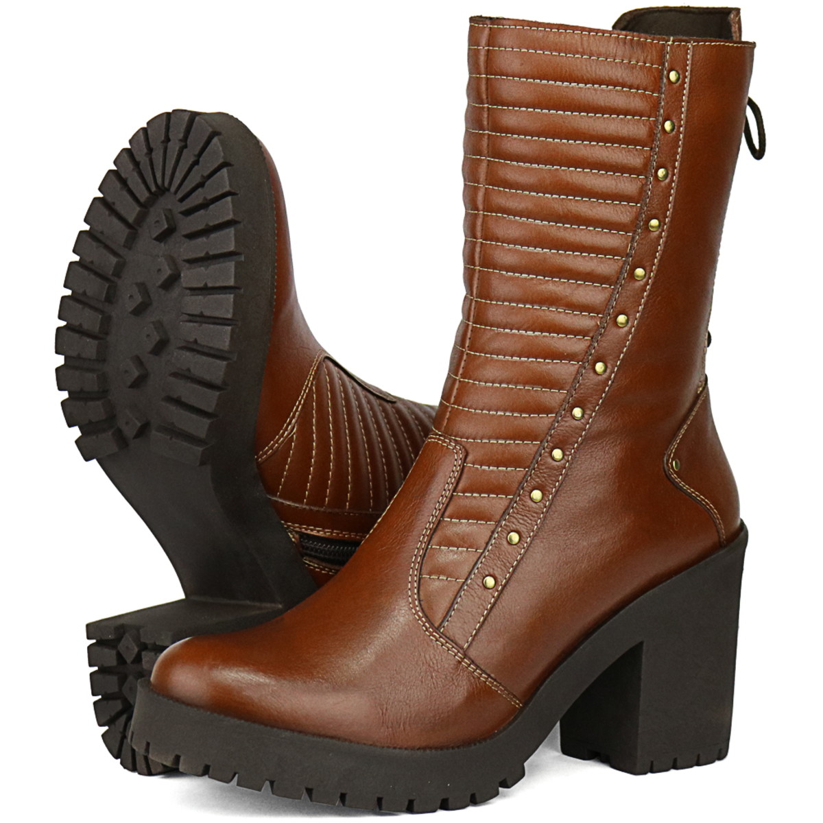 bota marrom coturno