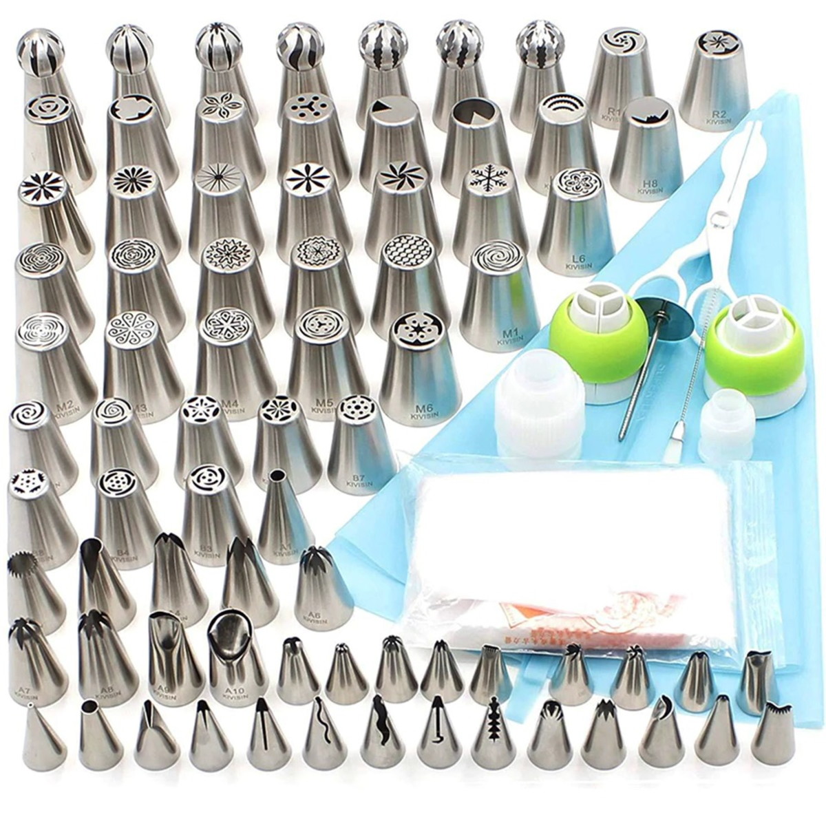 Kit Jogo De Bicos Inox E Saco Com 35 Peças Confeitar Bolo Profissional