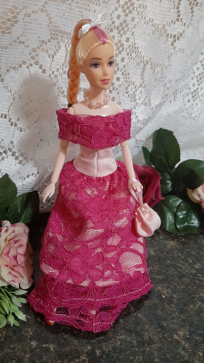 Roupa Boneca Barbie Antiga - Anos 90 - Vestido + Sapato