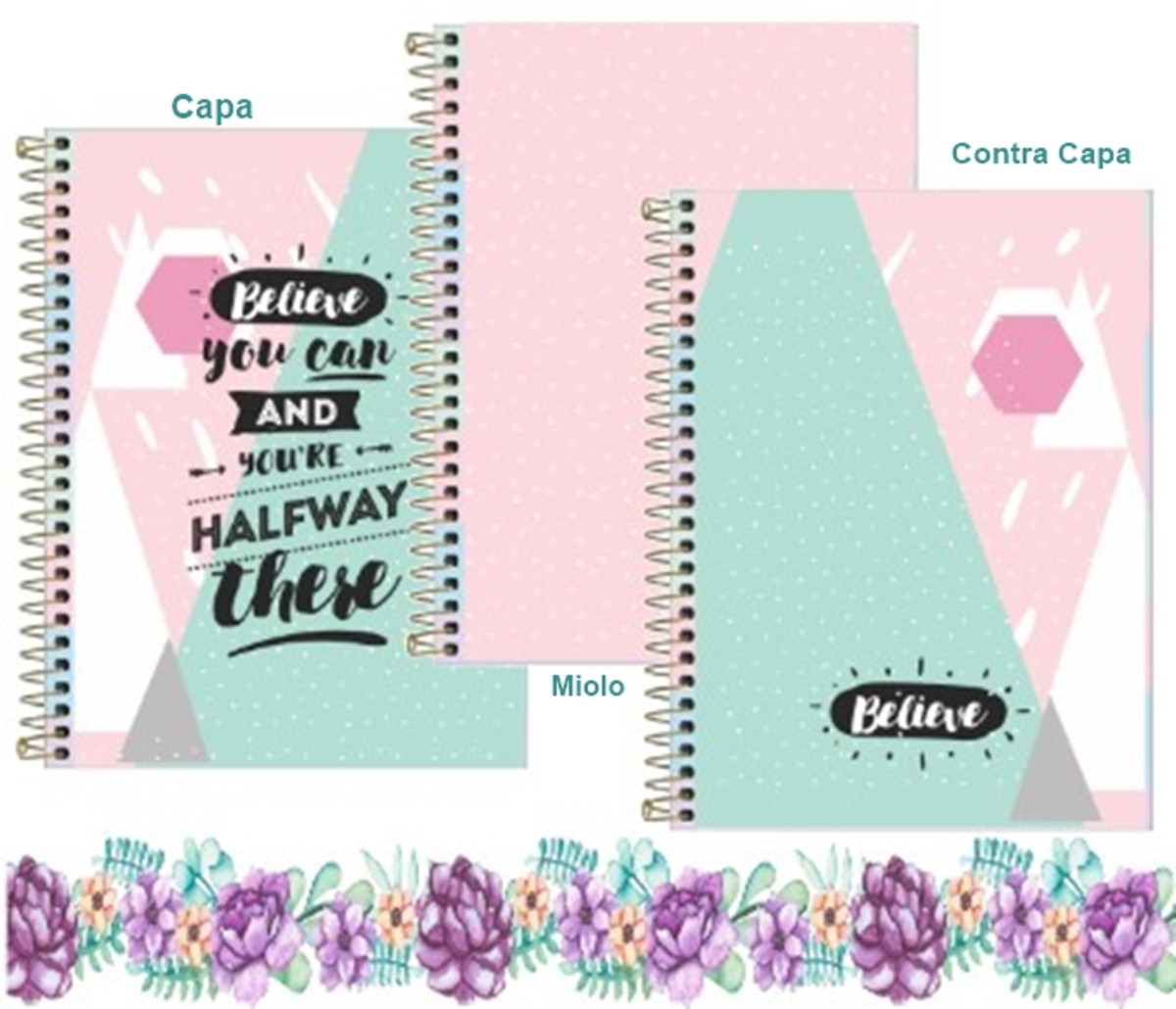 CADERNO ESPIRAL PERSONALIZADO - 96 fls. no Elo7 | Artes da Adê (1219F42)