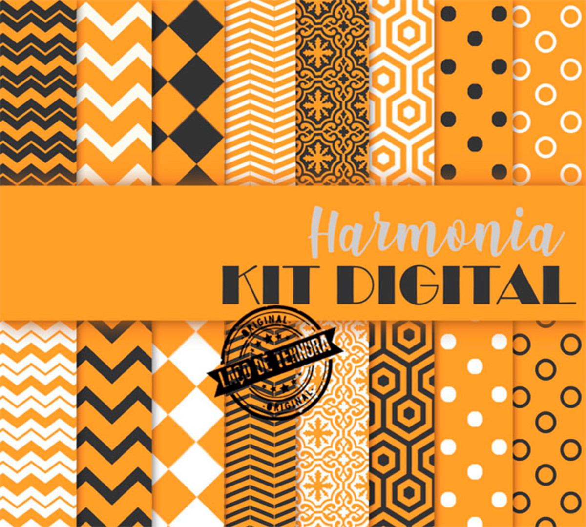 picture Imagem Laranja Com Preto papel digital mix de estampas branco preto e laranja