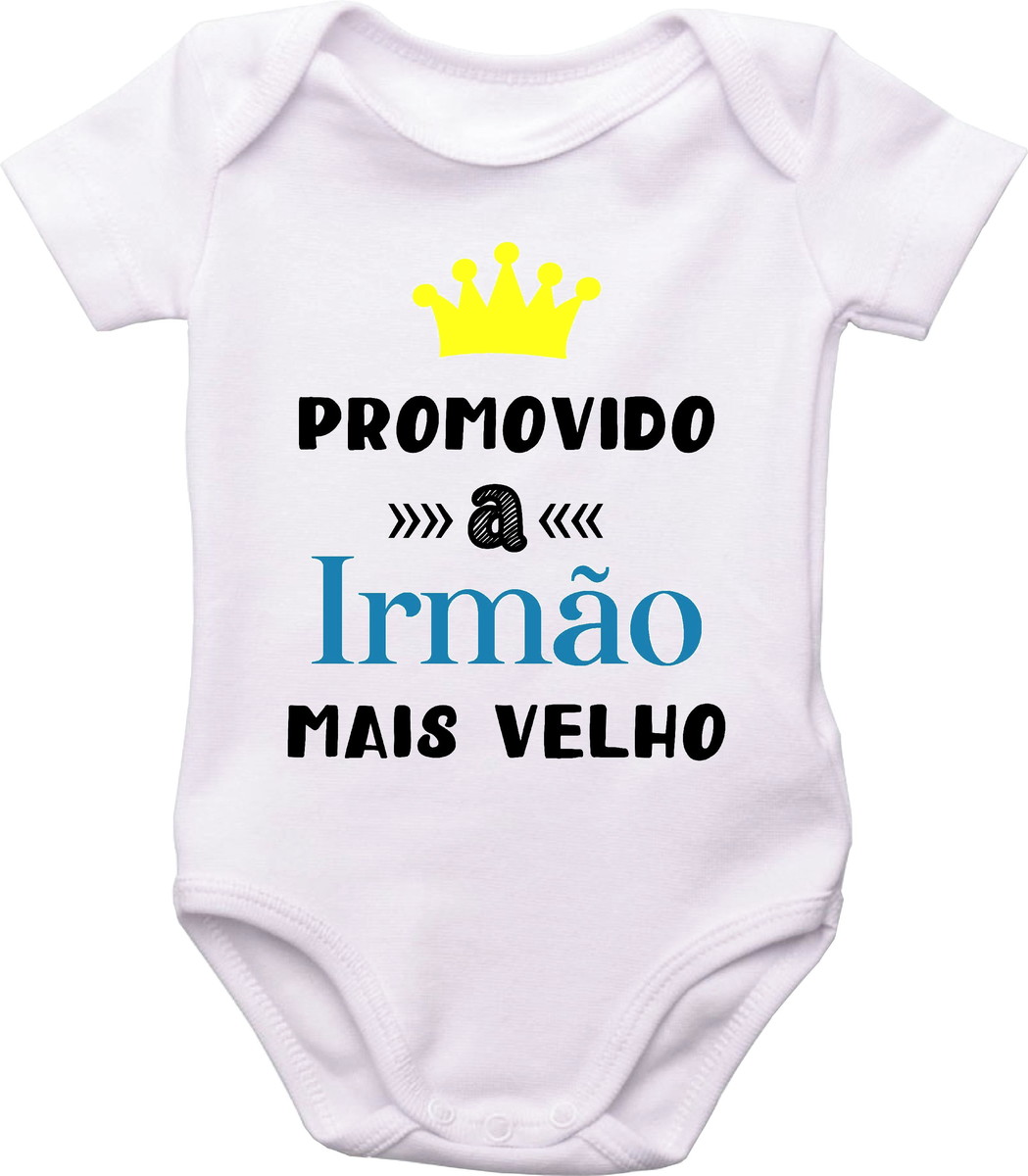 Promovido A Irmão Mais Velho Cachorro Body do Bebê Branco, Promovido A Irmão Mais Velho no Elo7 | Your