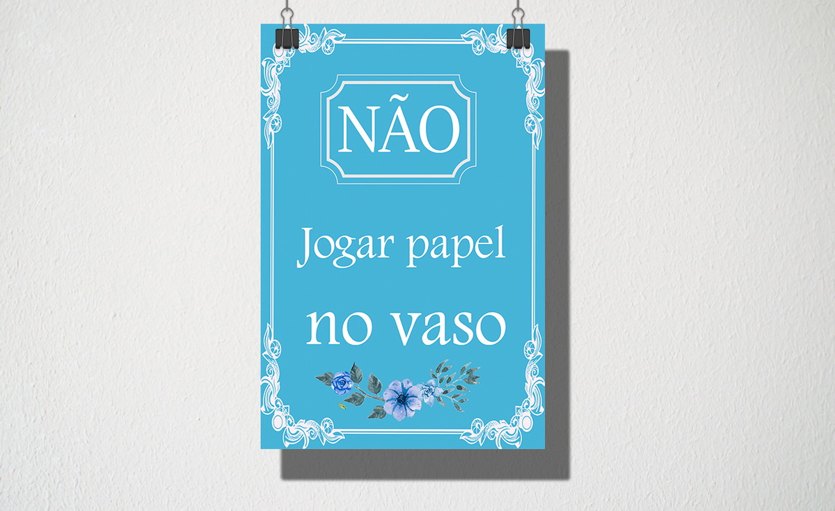 Poster A5 Não jogar papel no vaso no Elo7 | Owl Store (12DEC71)