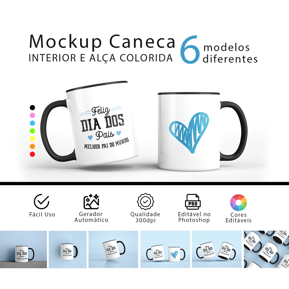 Download Mockups Para Caneca Colorida 6 Modelos No Elo7 Estampe Ai 12e9ff0 PSD Mockup Templates