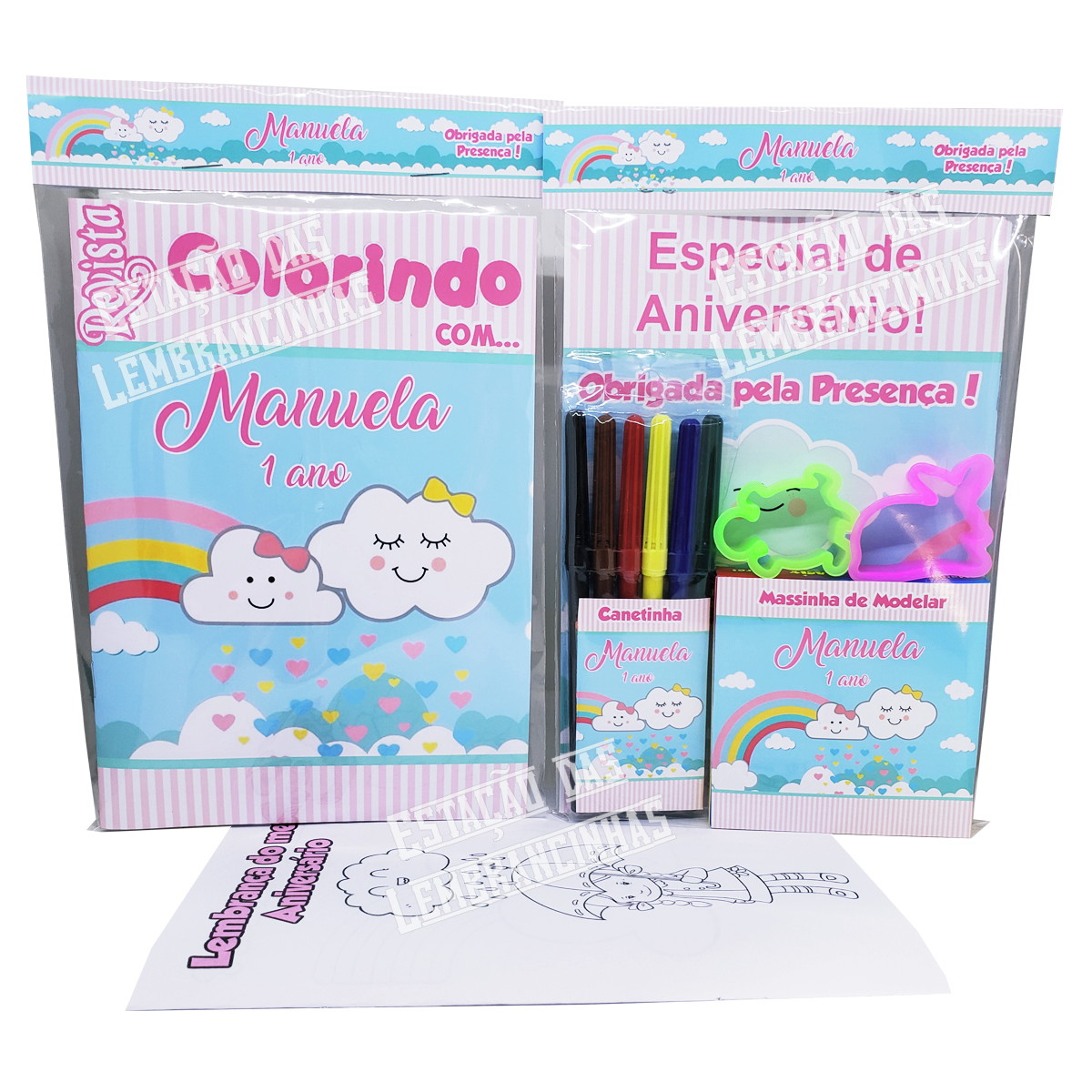 20 Revistas Colorir Lápis De Cor + Massinha Moldes Natal