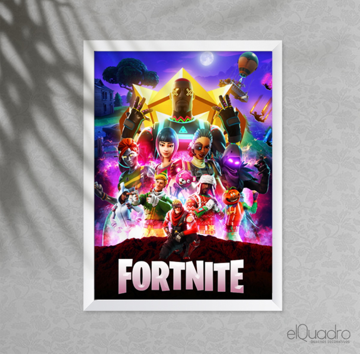 Quadro Decorativo Jogo Fortnite A3 - C/ Moldura E Vidro