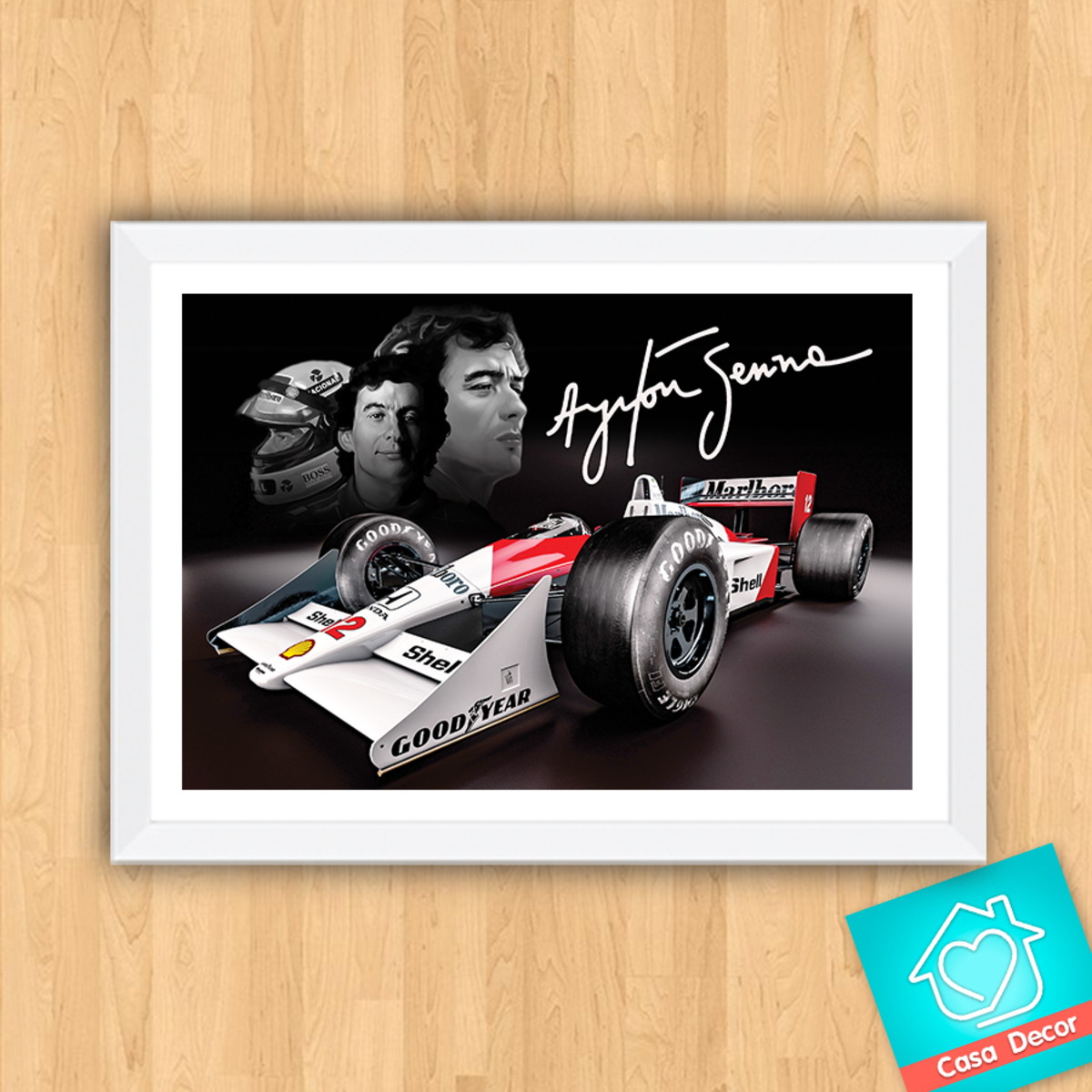 Quadro Poster Ayrton Senna "McLaren MP4/4" no Elo7 | Casa ...