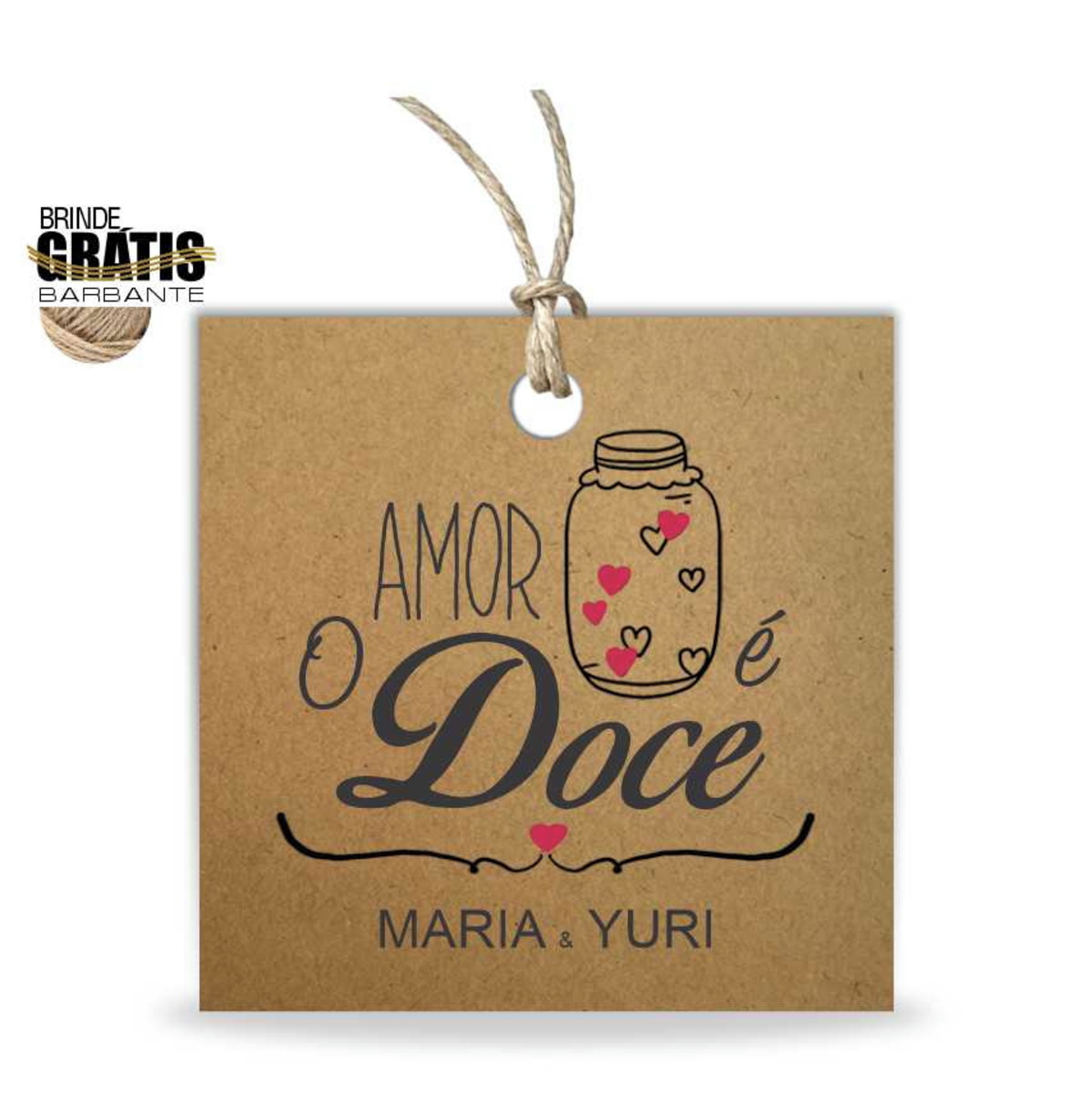 Tag casamento quadrada doce amor no Elo7 | Divino Impressos (138378E)