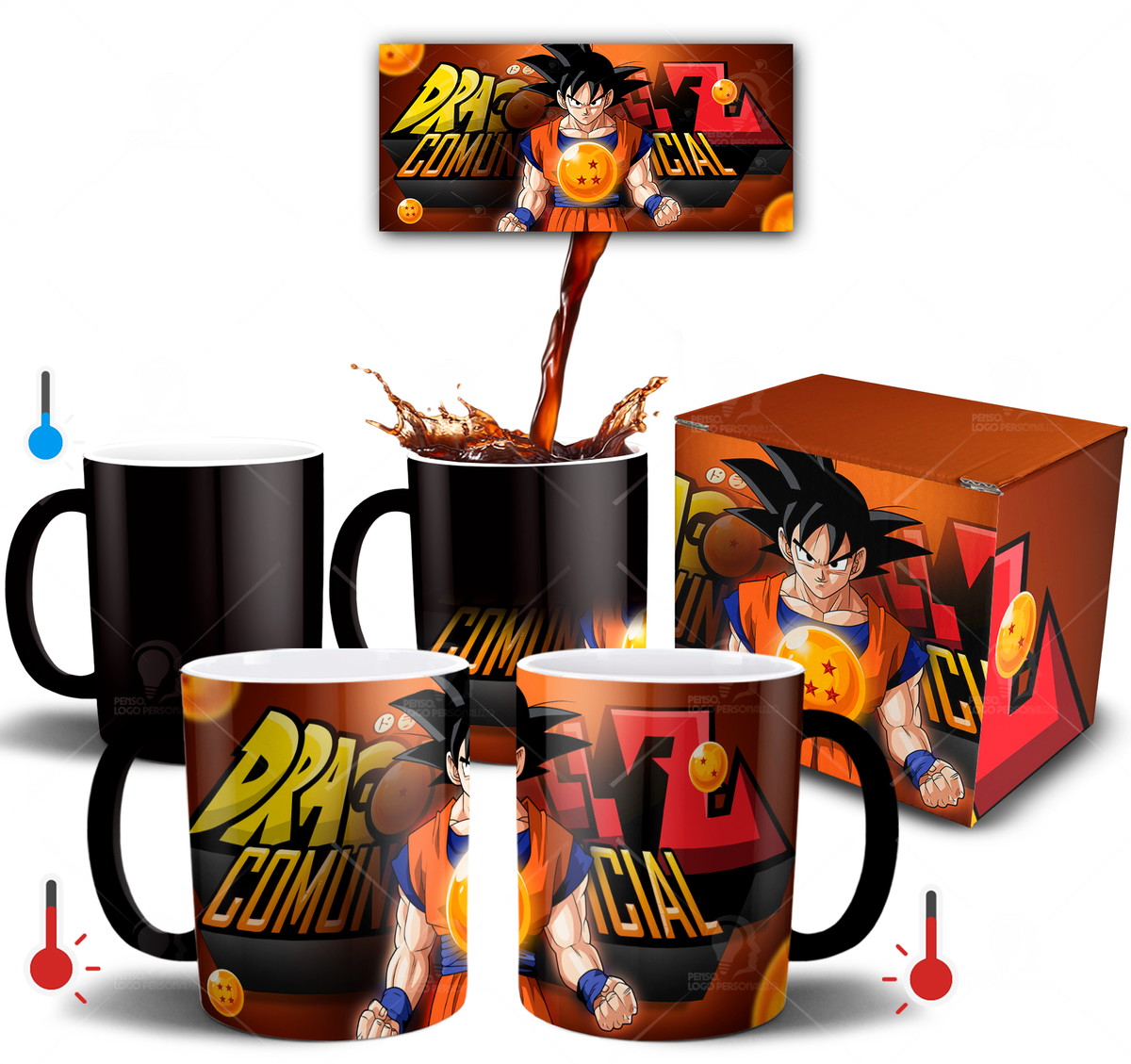 Caneca Mágica Dragon Ball - Goku Esferas do Dragão