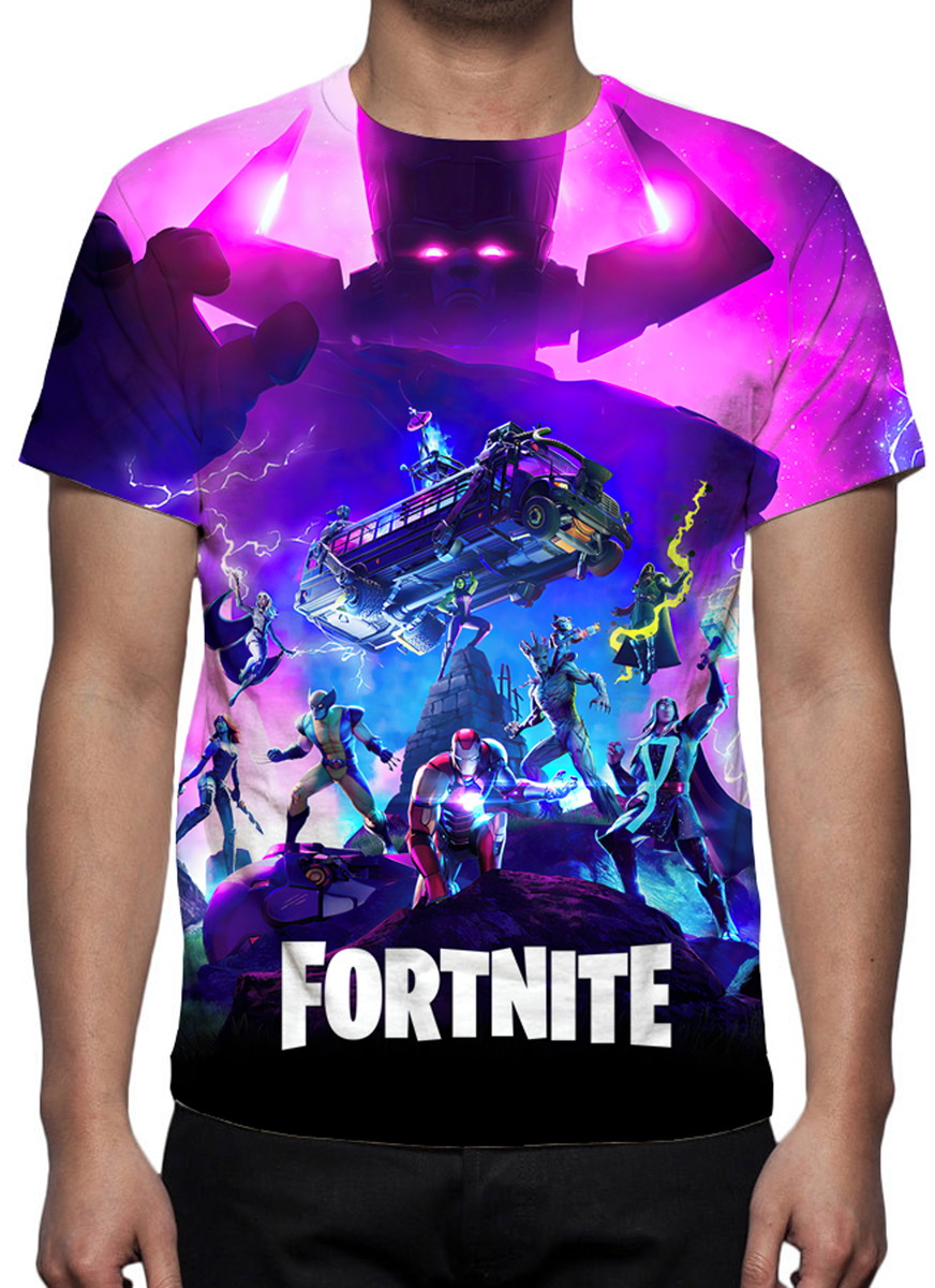 Camiseta Fortnite Masculino Estampado Adulto - Roupas - Aririú