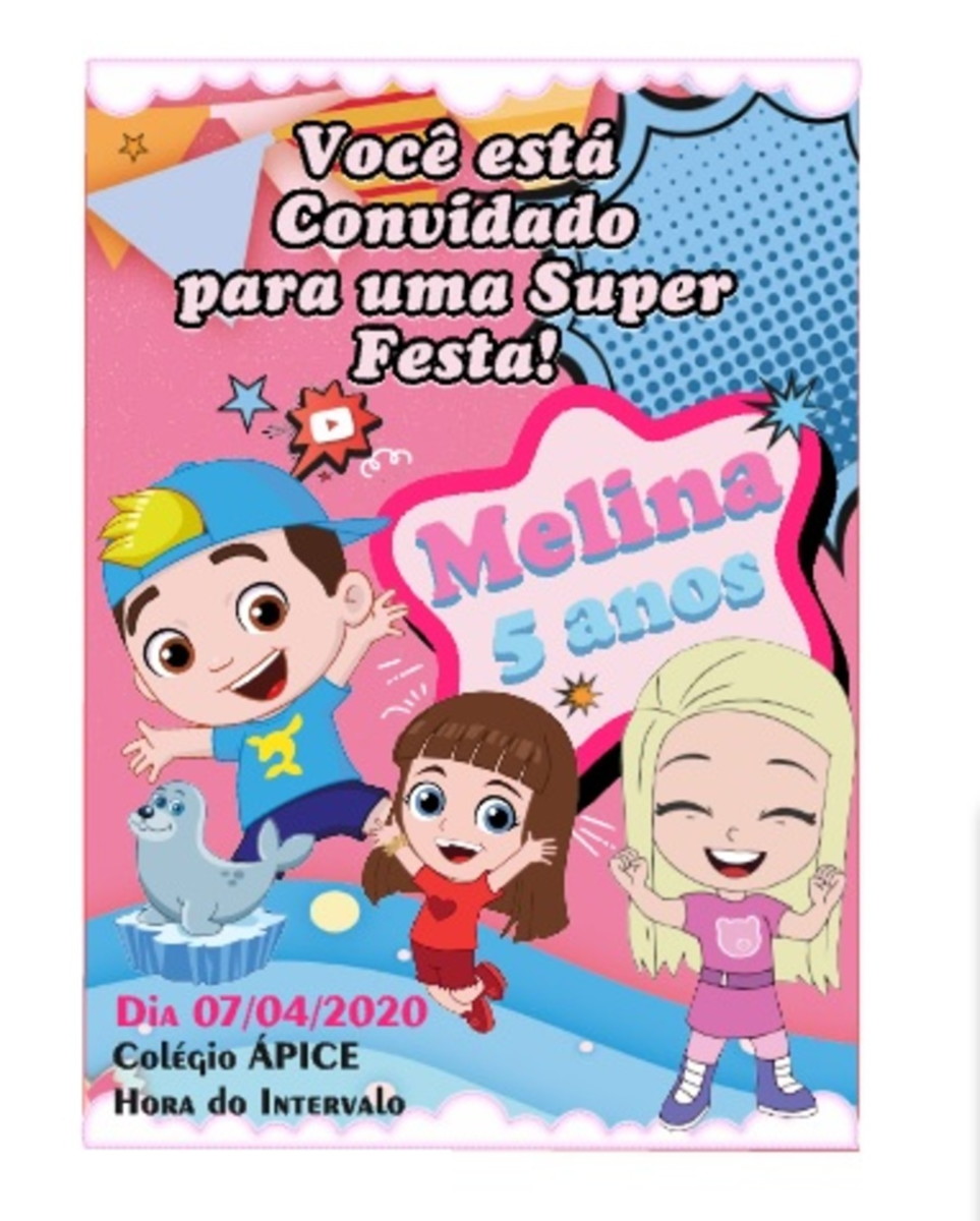 Convite Luccas Neto e GI - Arquivo Digital no Elo7 | Arquivos Digitais