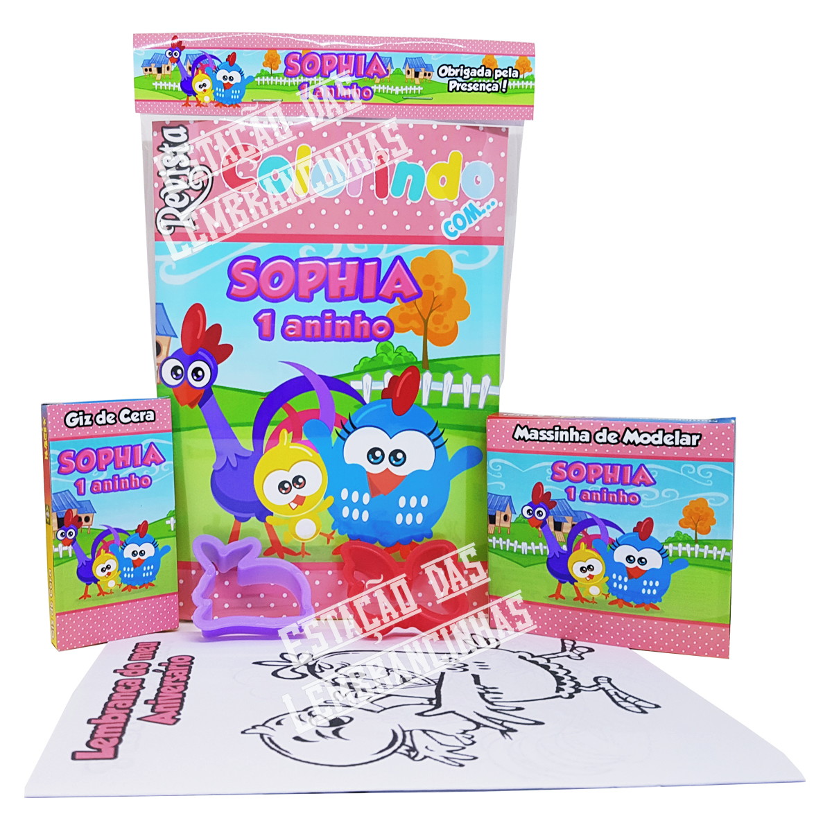 25 Kits Livro De Colorir Com Giz De Cera + Massinha E Moldes