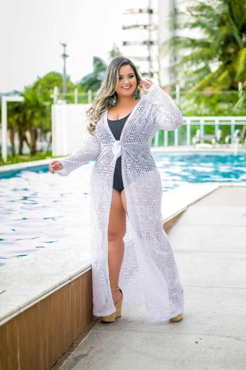 saida de praia para plus size