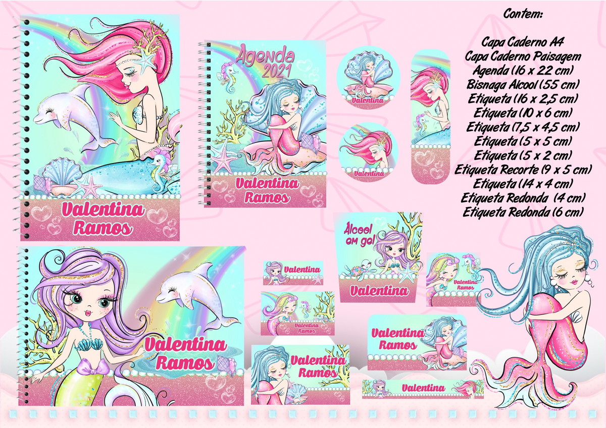 Featured image of post Etiqueta Escolar Sereia Png