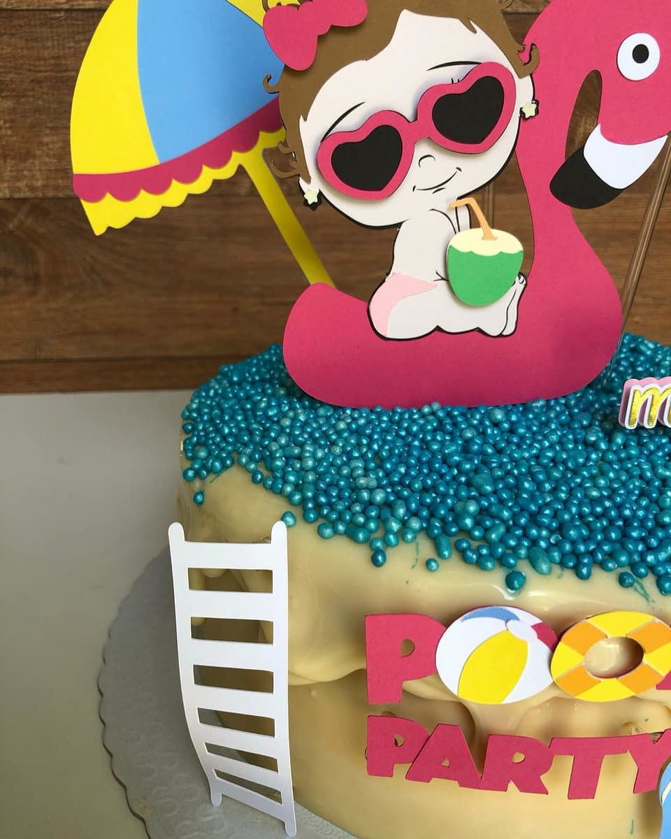 Oblee Marketplace Topo de bolo Pool Party