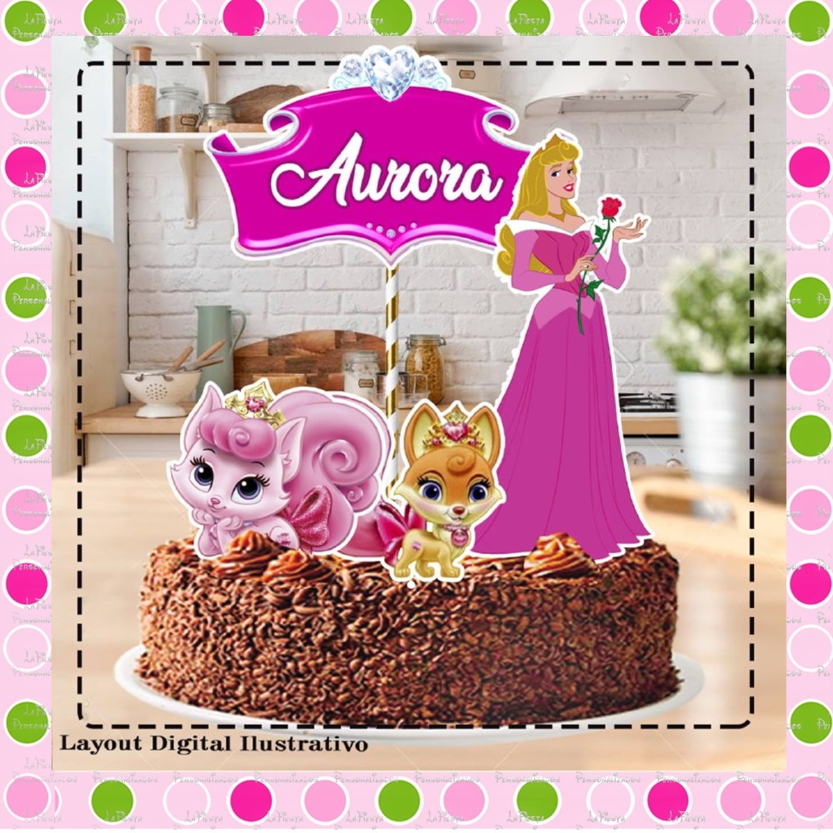 Bolo princesa aurora/ decoração fácil e linda!!! 