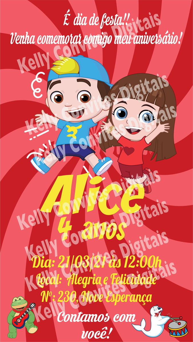 Convite Digital Gi - Luccas Neto no Elo7 | kelly Convites Digitais