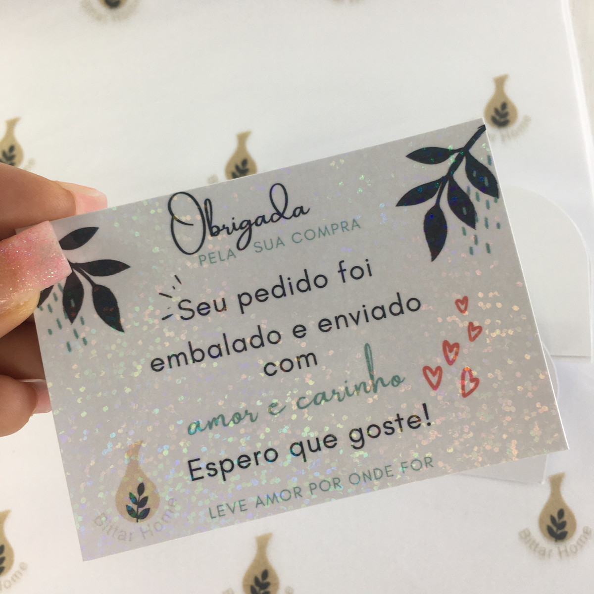 Cartão De Agradecimento Holográfico Para Clientes Elo7