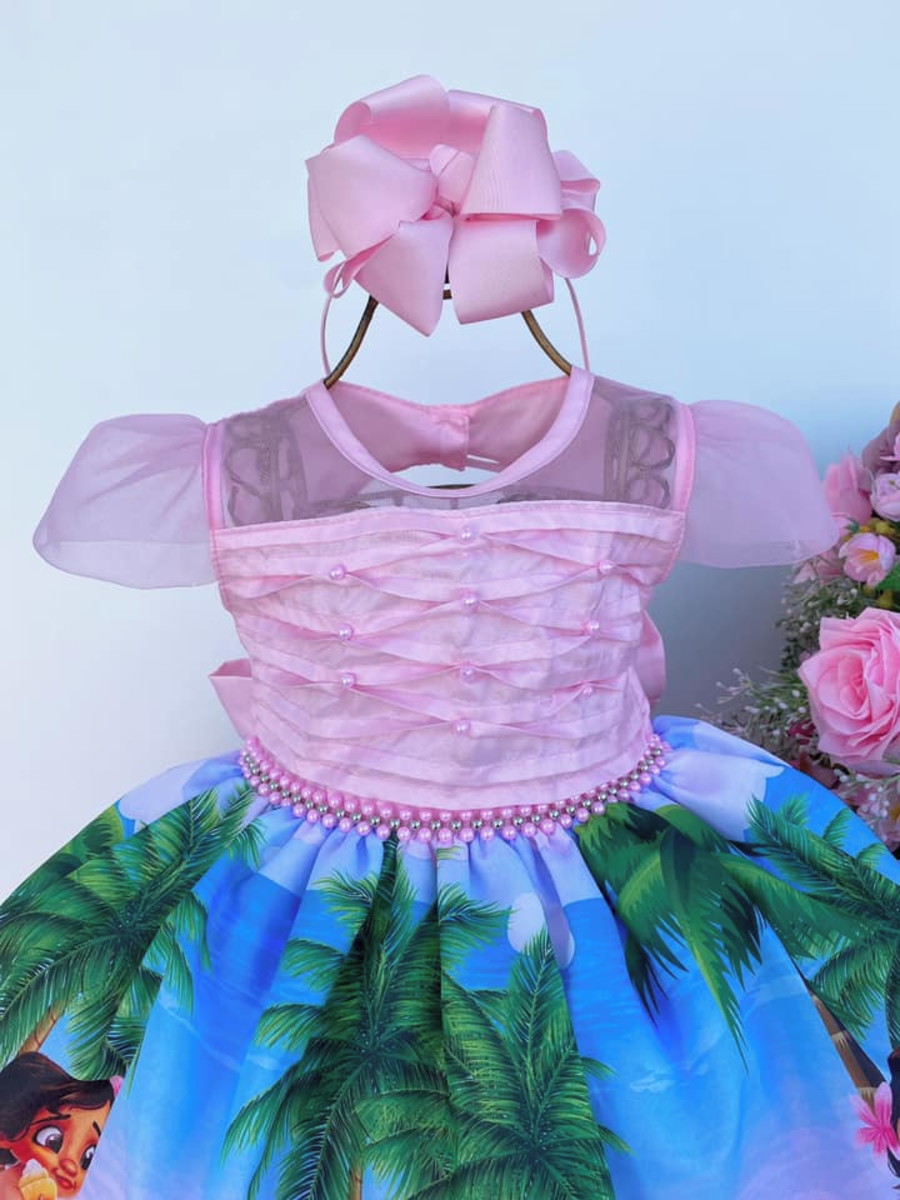 Vestido Infantil Moana Baby Rosa Temático Aniversário Rodado em Promoção na  Americanas