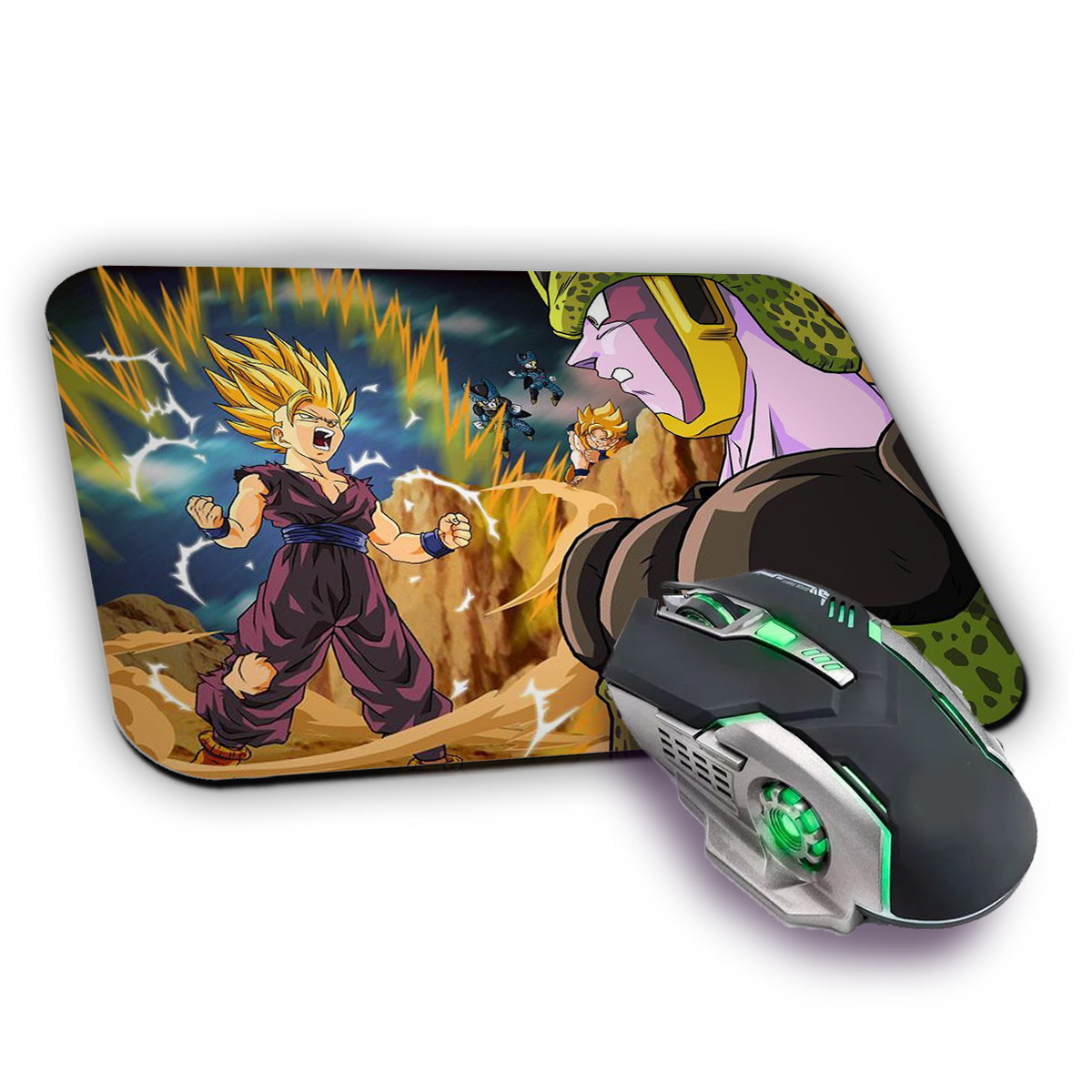 Mousepad Dragon Ball Anime Desenho Goku Gohan Super Saiyajin Esferas do  Dragão personalizado com apoio