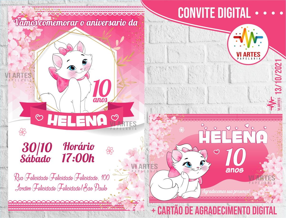 Convites de Aniversário Infantil para Imprimir  Aniversário da gatinha  marie, Convite aniversario infantil, Modelo de convite aniversario