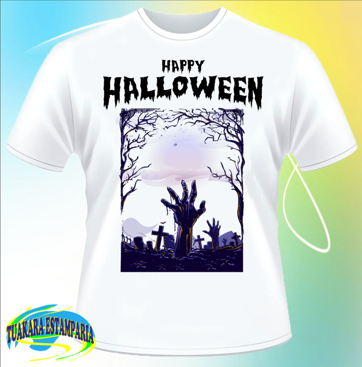 Design de camiseta de halloween com doces ou travessuras