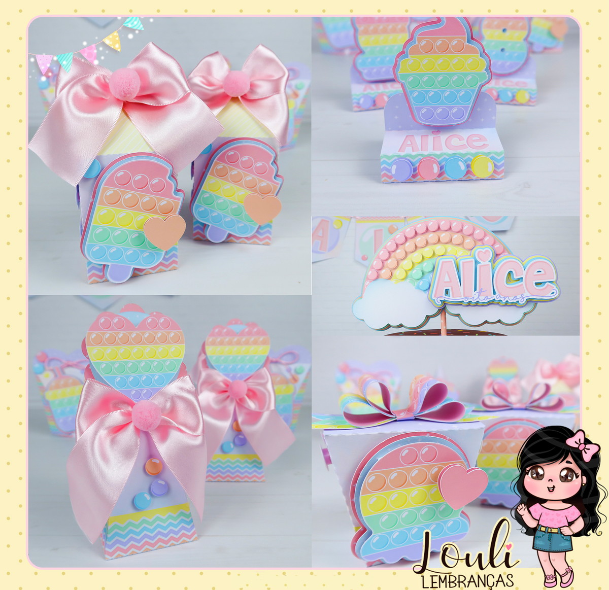 kit de lembrancinha rainbow friends - Louli Lembranças