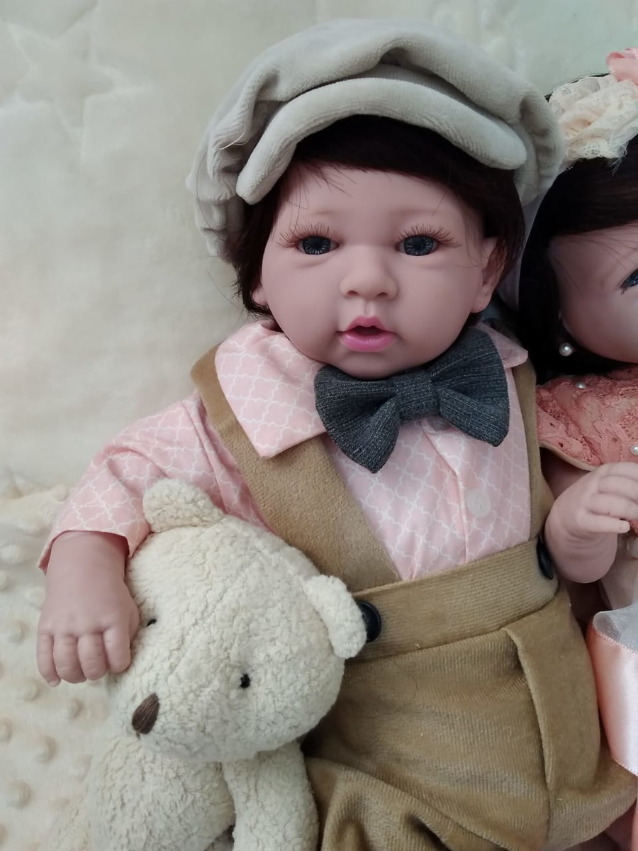 Bebê Reborn Casal Menino E Menina Gêmeos De 29 Itens