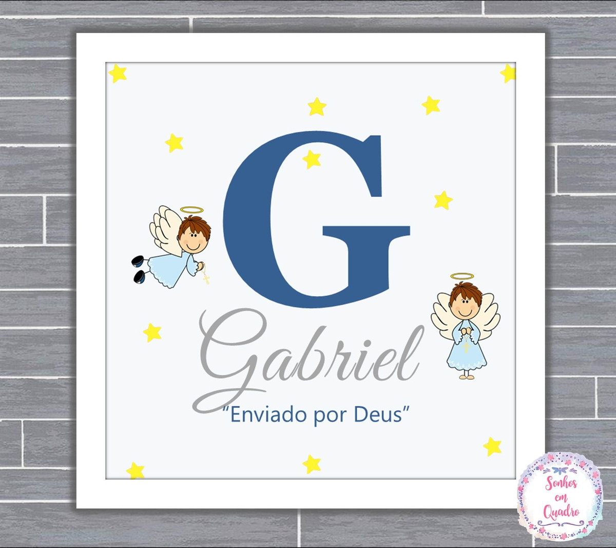 Quadro personalizado com significado do nome gabriel elo7