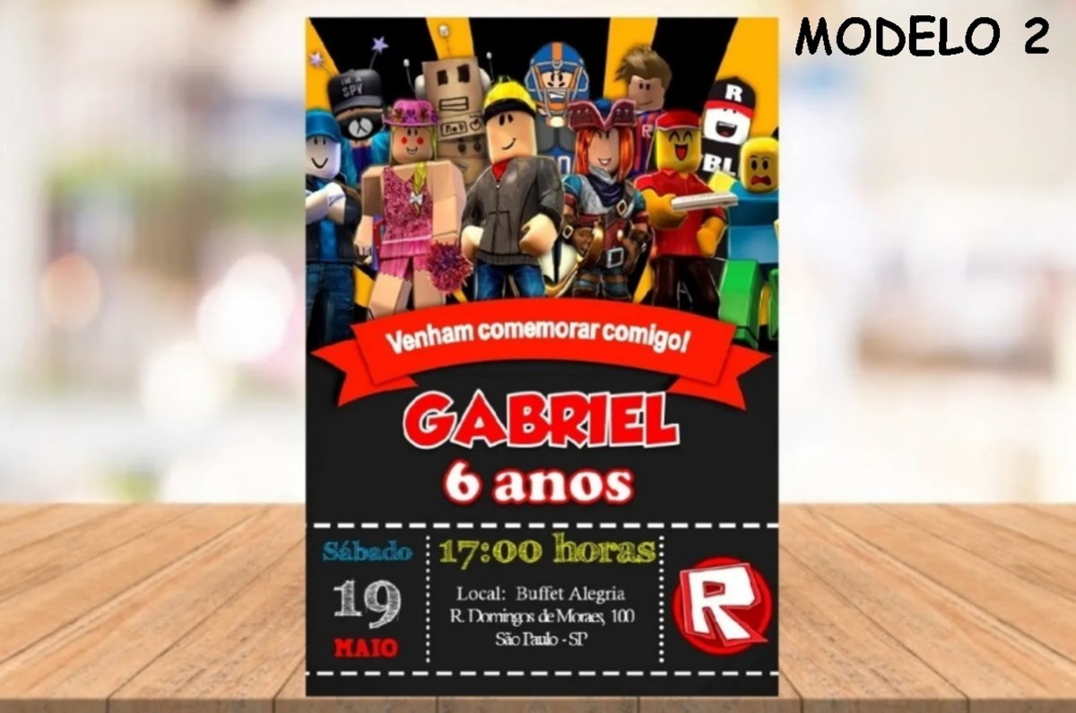 Convites Roblox Menino