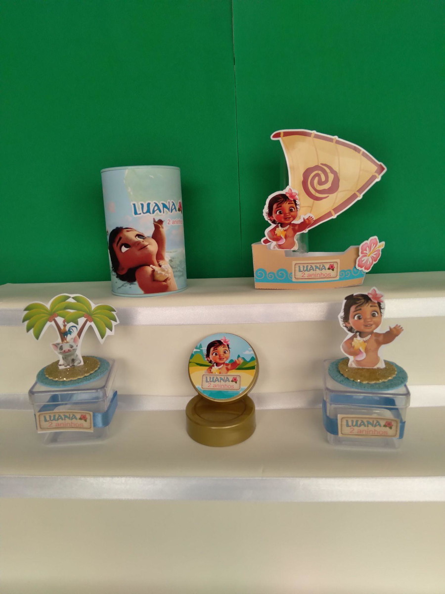 Decoração Aniversário Moana Baby Infantil Kit Festa Com 40 Itens