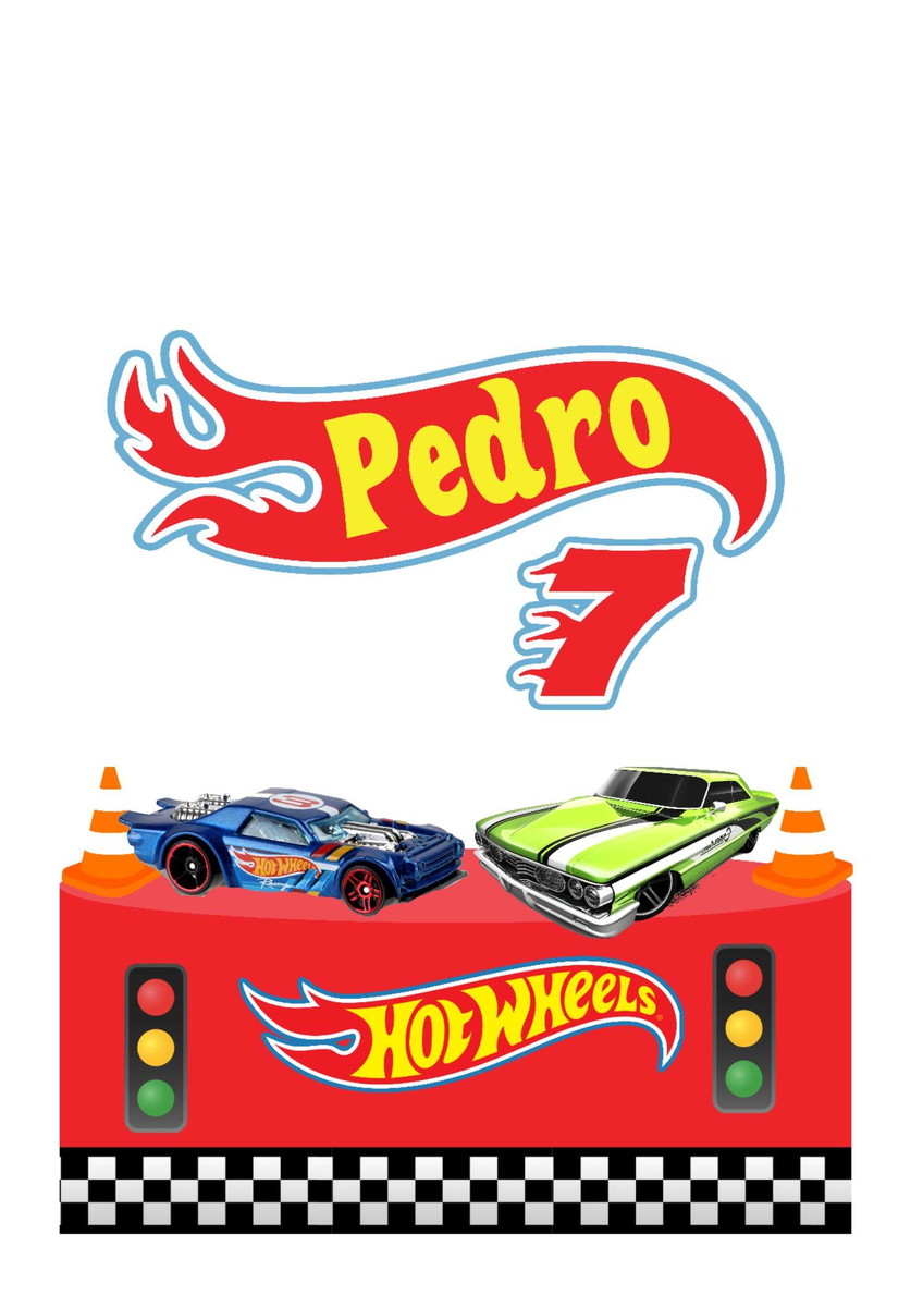 Topo de bolo Carros Hot wheels #1 - Arquivo de corte