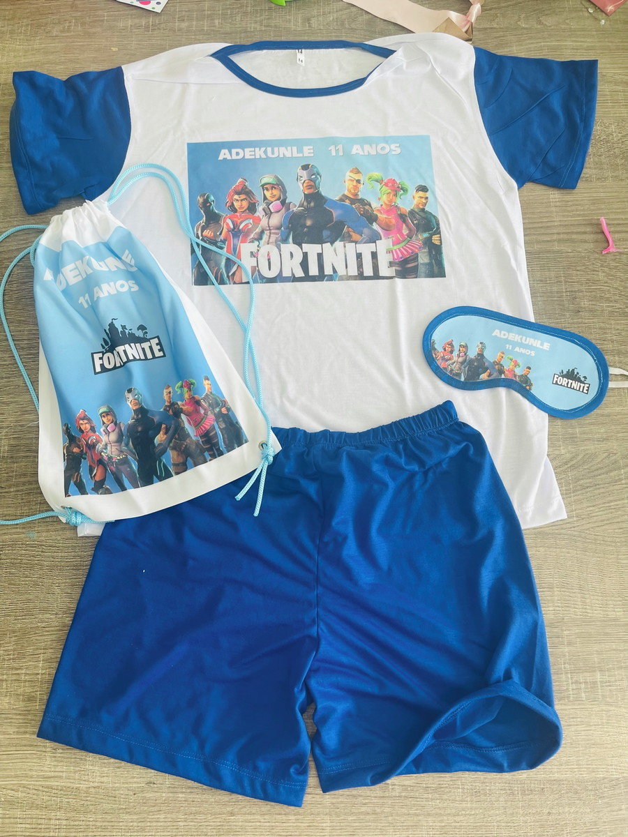 kit festa do pijama fortnite pijama mochila e tapa olhos Elo7