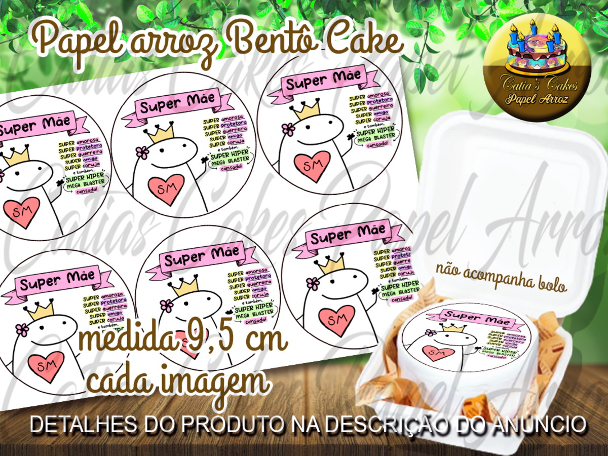 BENTO CAKE MEME FLORK SIGNOS 6 UNIDADES (PAPEL ARROZ) - PAPEL ARROZ ESPECIAL