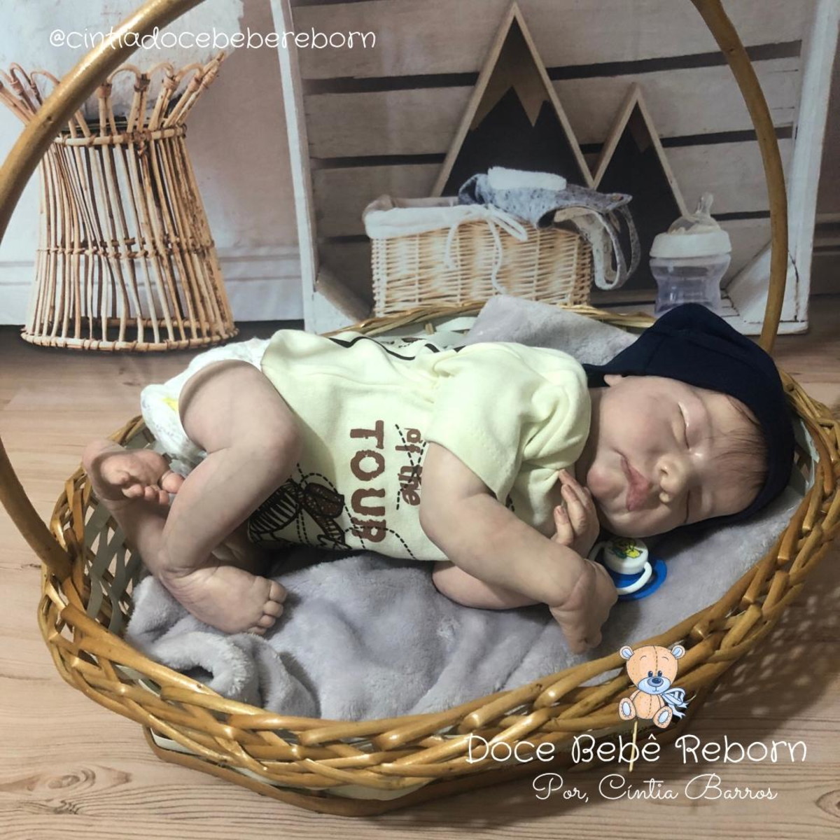 Bebê Reborn Recém-Nascido 3D-49 Cm Olhos Abertos