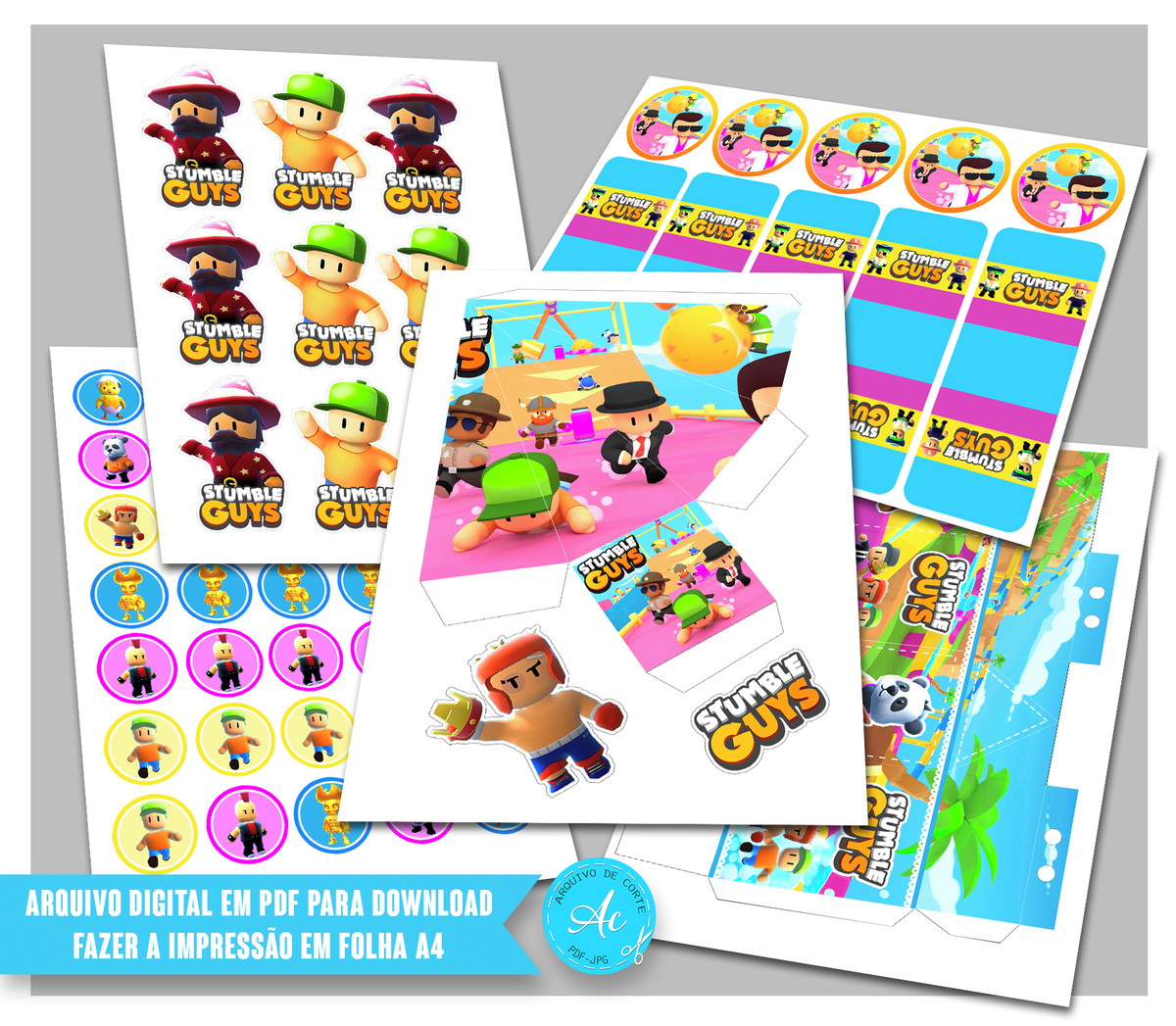 Kit digital stumble guys  Compre Produtos Personalizados no Elo7