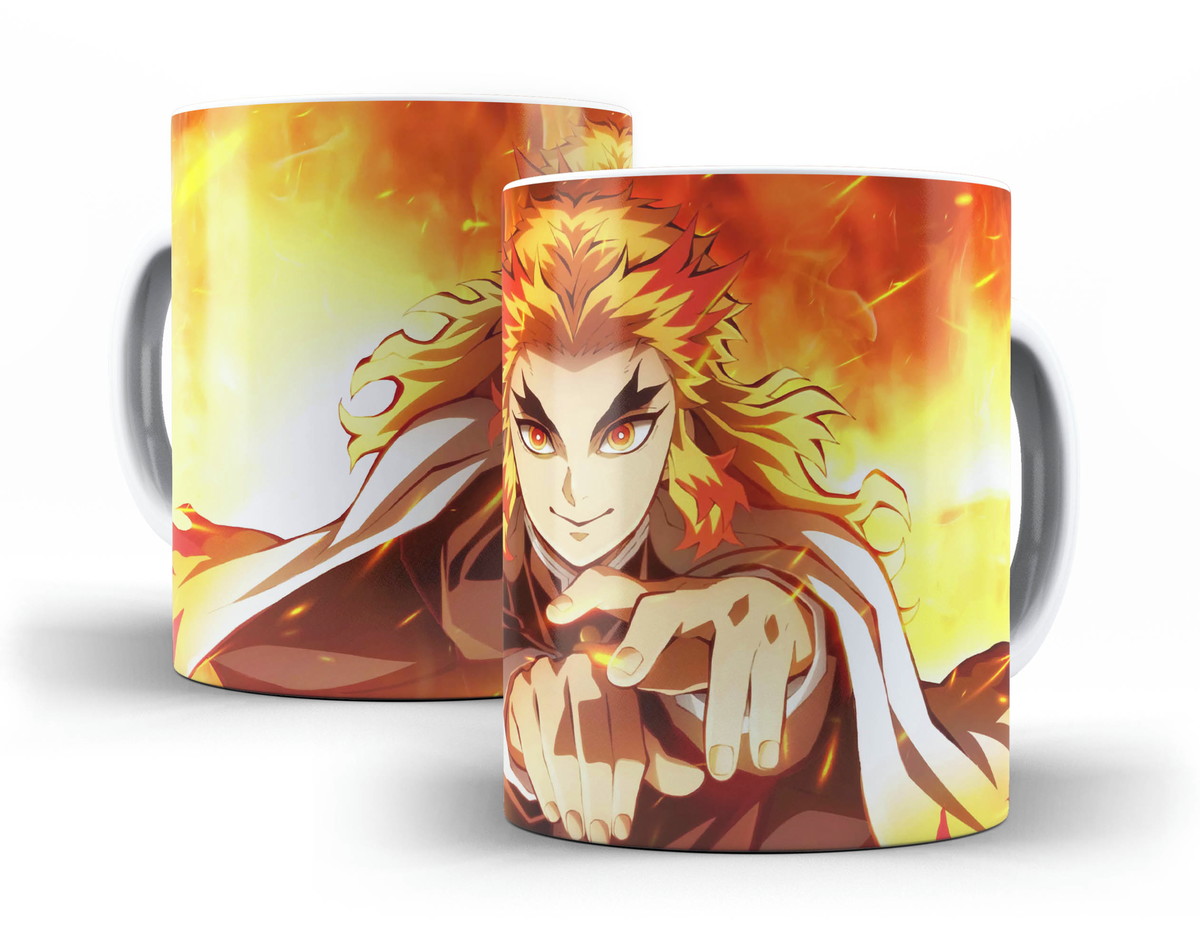 Caneca Demon Slayer Personagens - Interior E Alça Amarelo