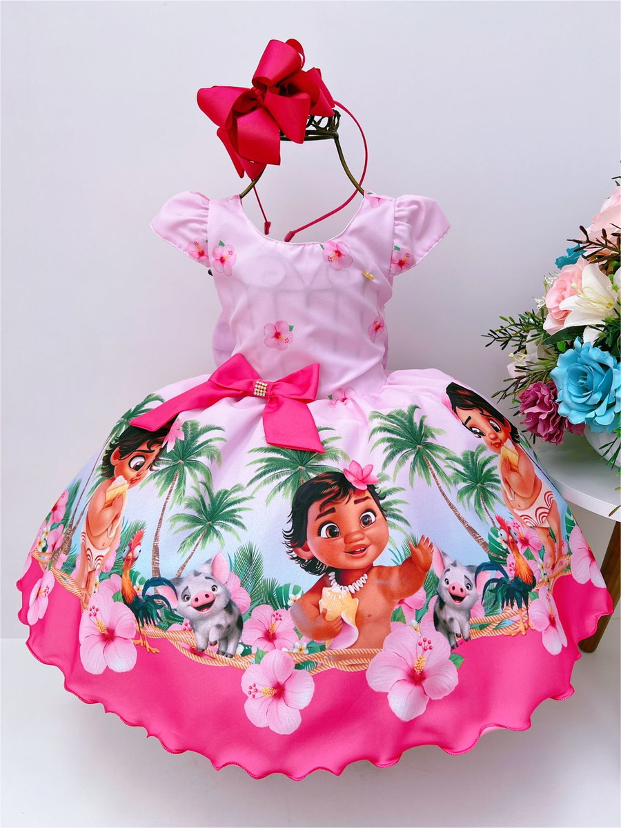 Vestido infantil sale da moana