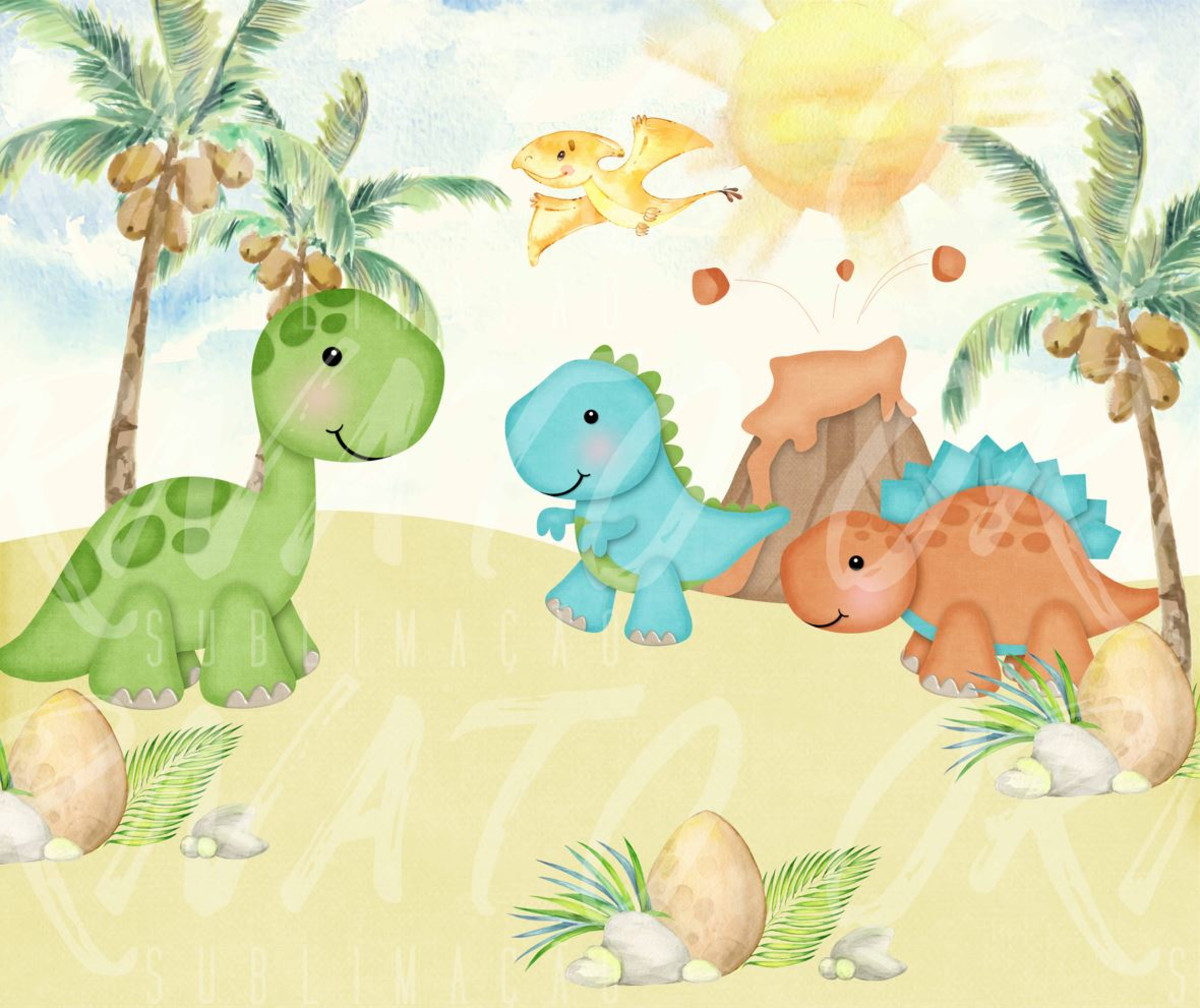 Painel de Festa Redondo Tecido Sublimado 3D Dinossauros Baby - Gol Decor -  Painel de Festas - Magazine Luiza