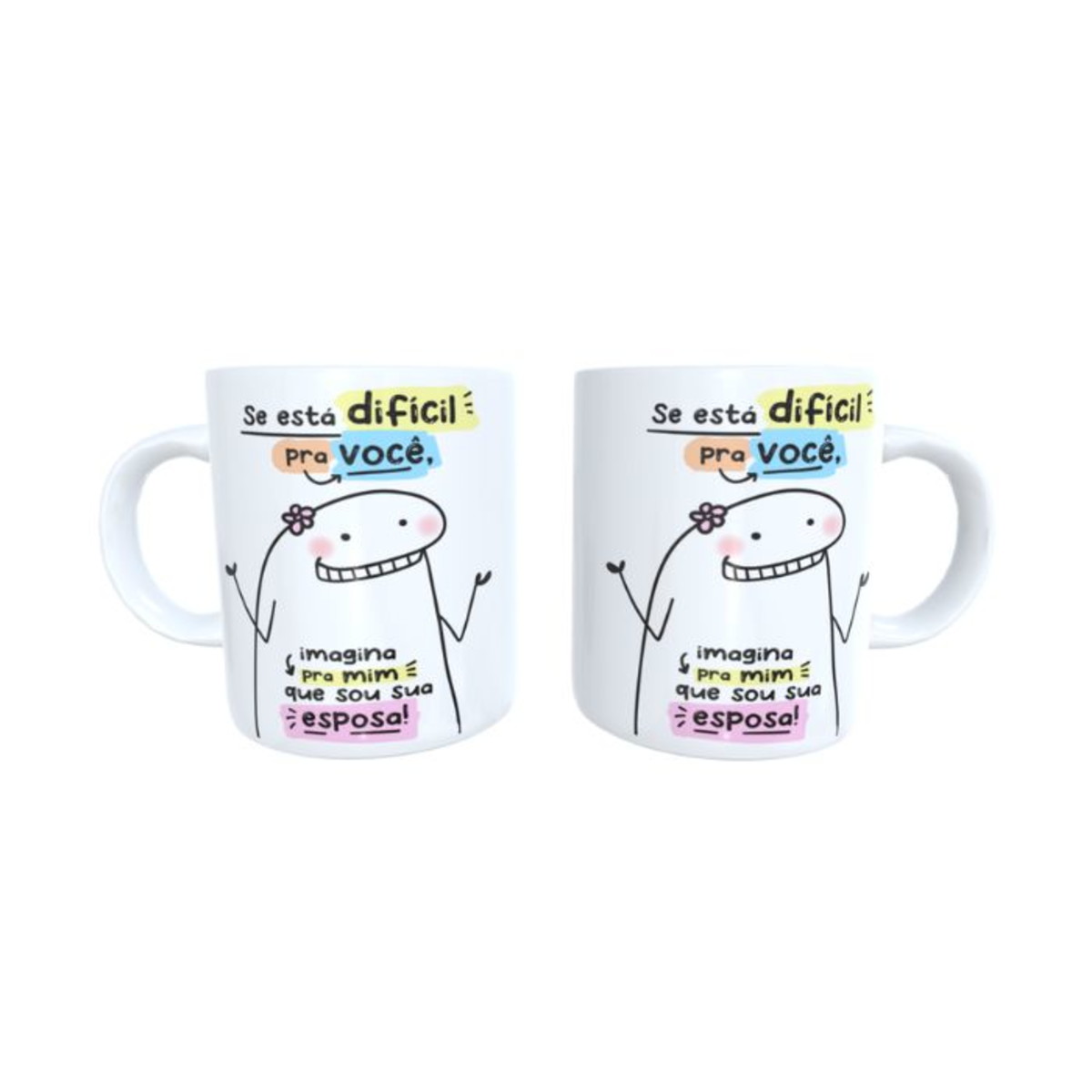 Caneca de Porcelana Flork - Meme - BODAS ANIVERSÁRIO NAMORO - Boneco de  Palito #ZLprint