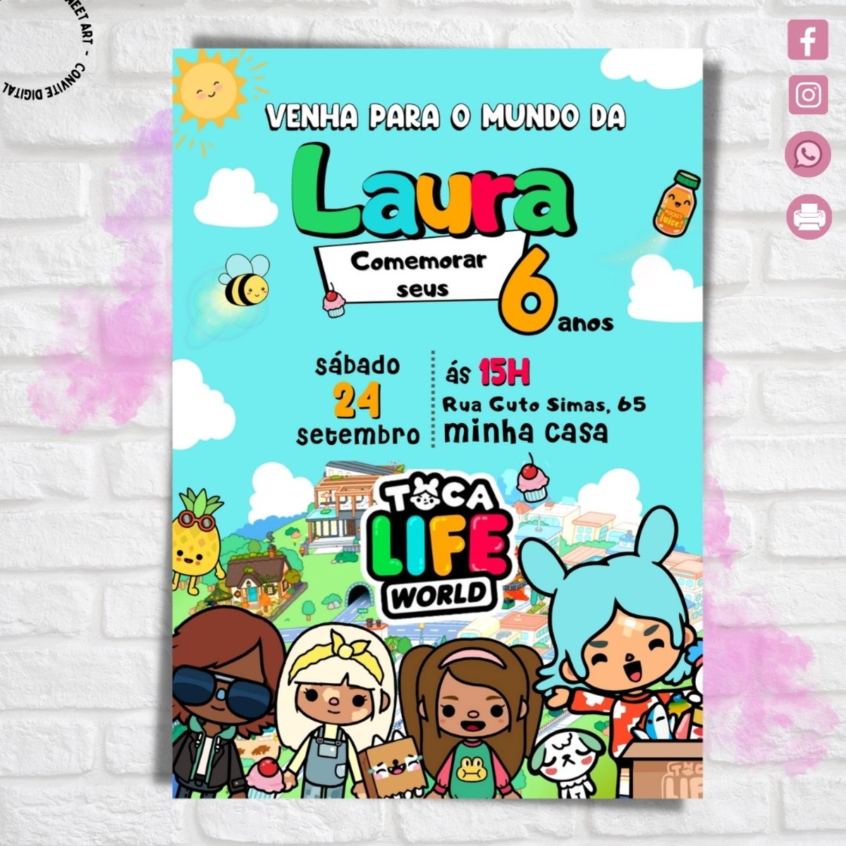 Fazer convite online convite digital Toca Life World em 2023 Convites personalizados, Como fazer convite online, Convites digitais
