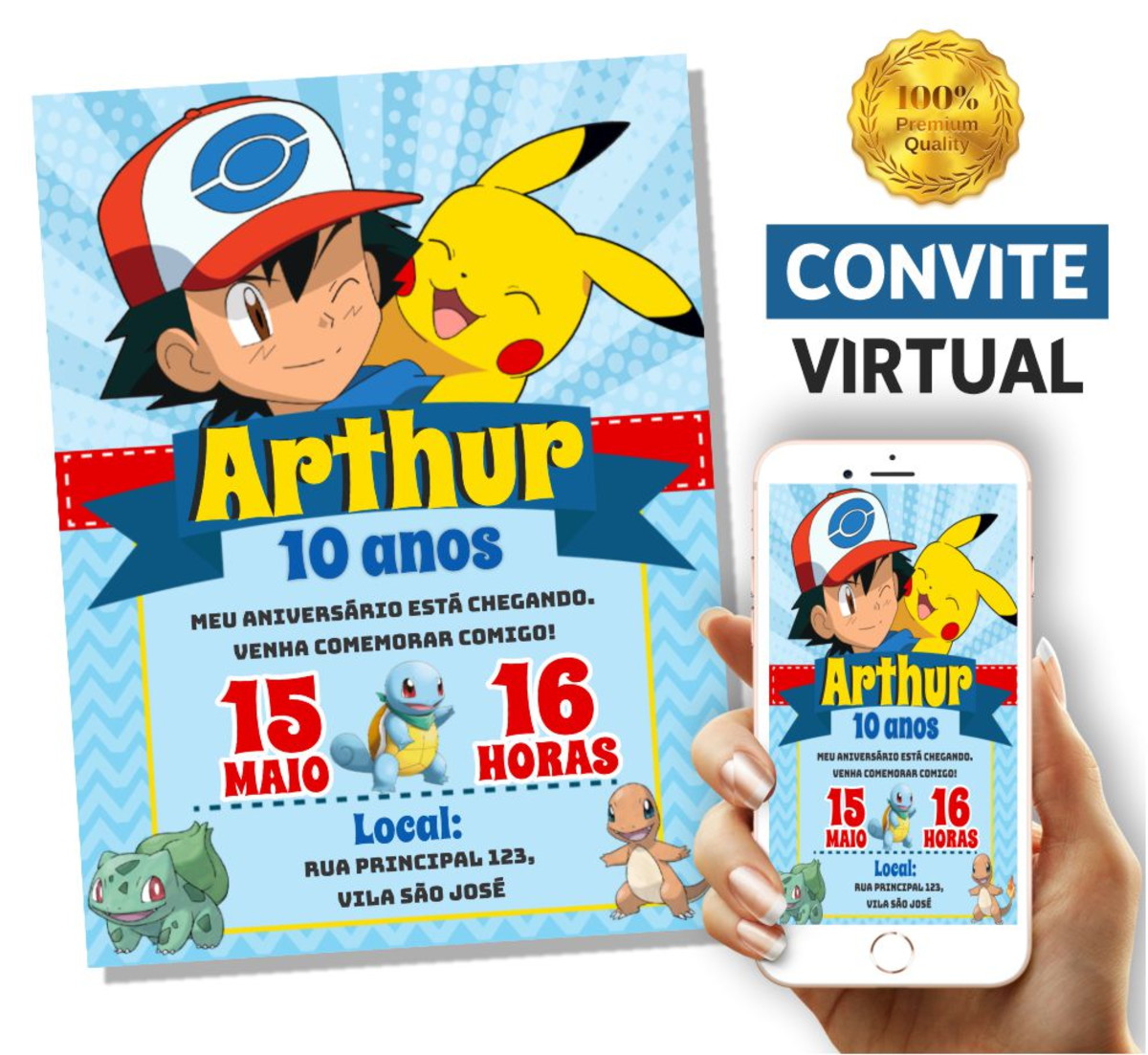 10 MELHORES] Convites Pokemon, WHATSAPP