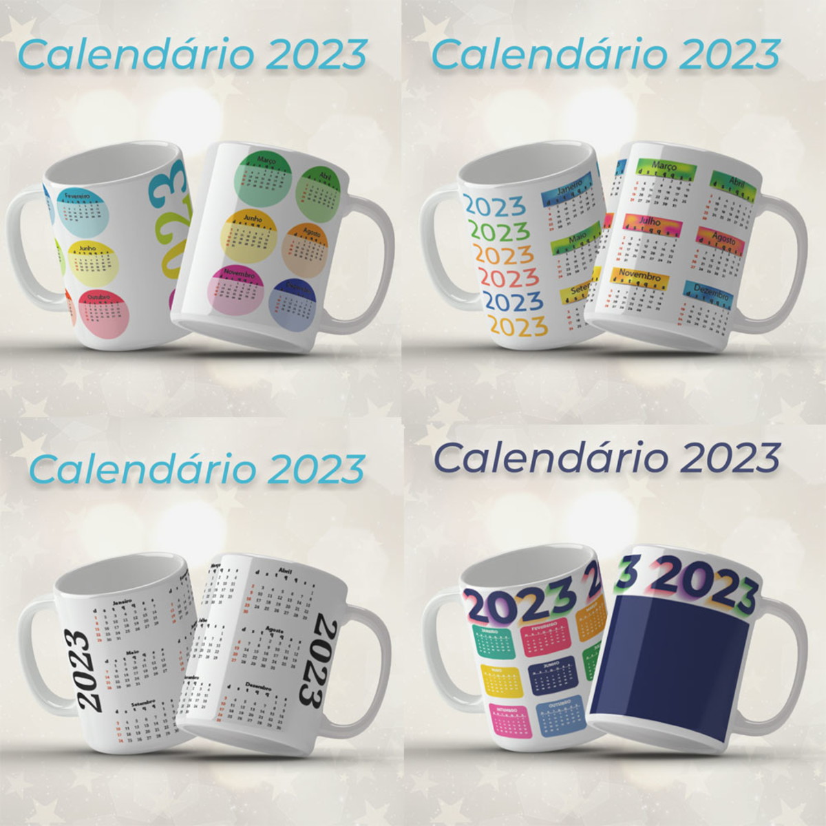 ARTES PARA CANECAS CALENDÁRIO 2023