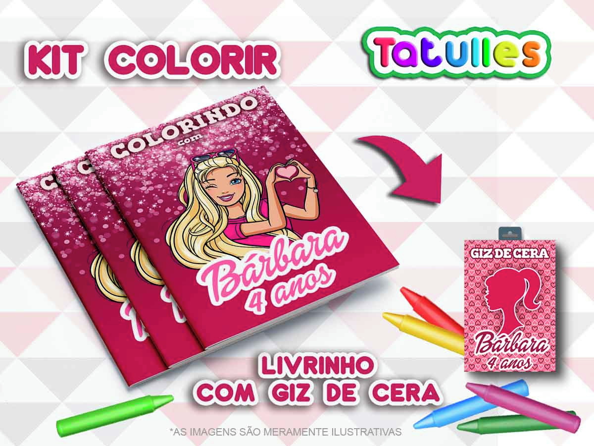 Tecido livro pintar e lavar: BARBIE – criacoesemfamilia