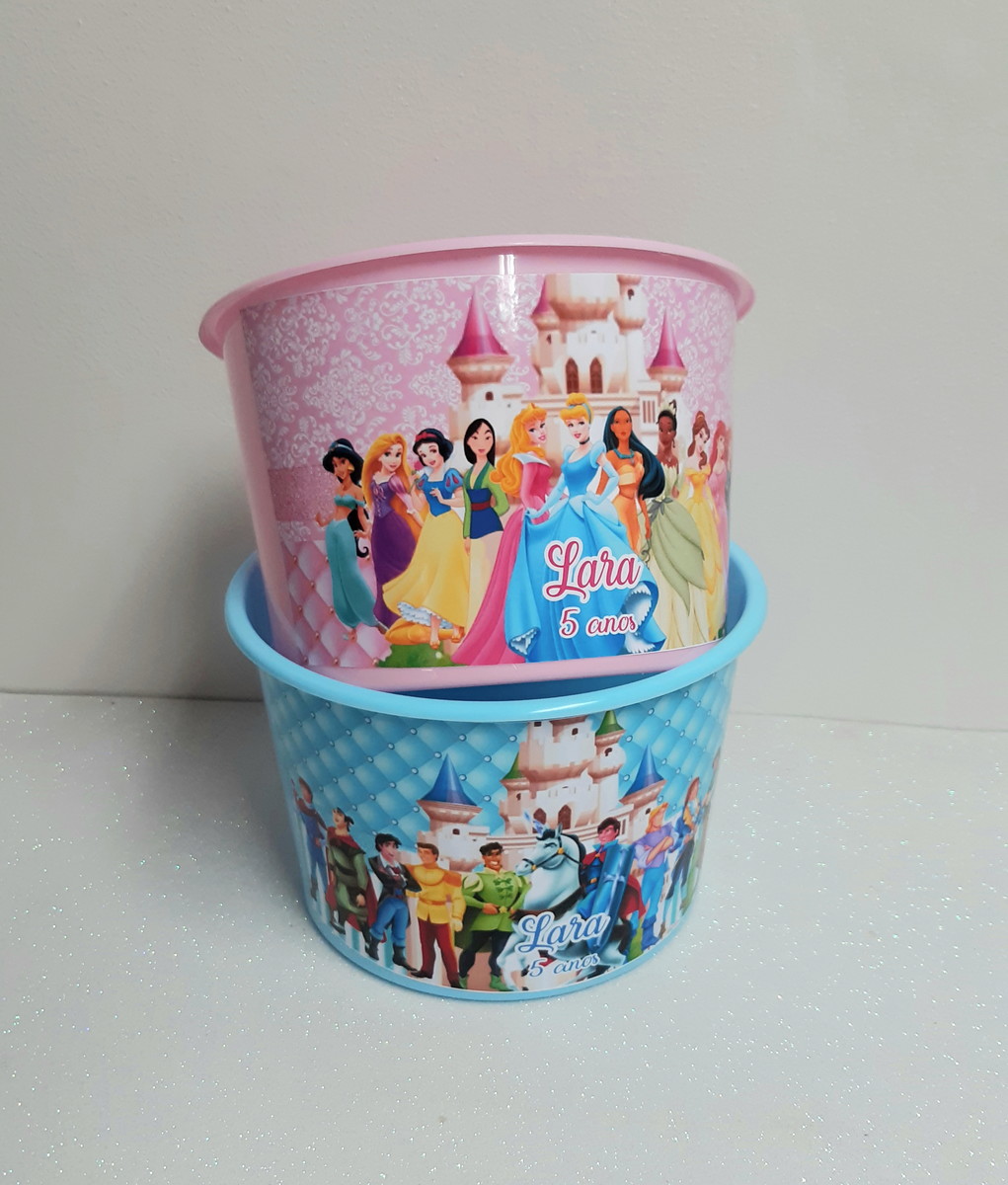 Balde de Pipoca Princesas Disney Elo7 Produtos Especiais