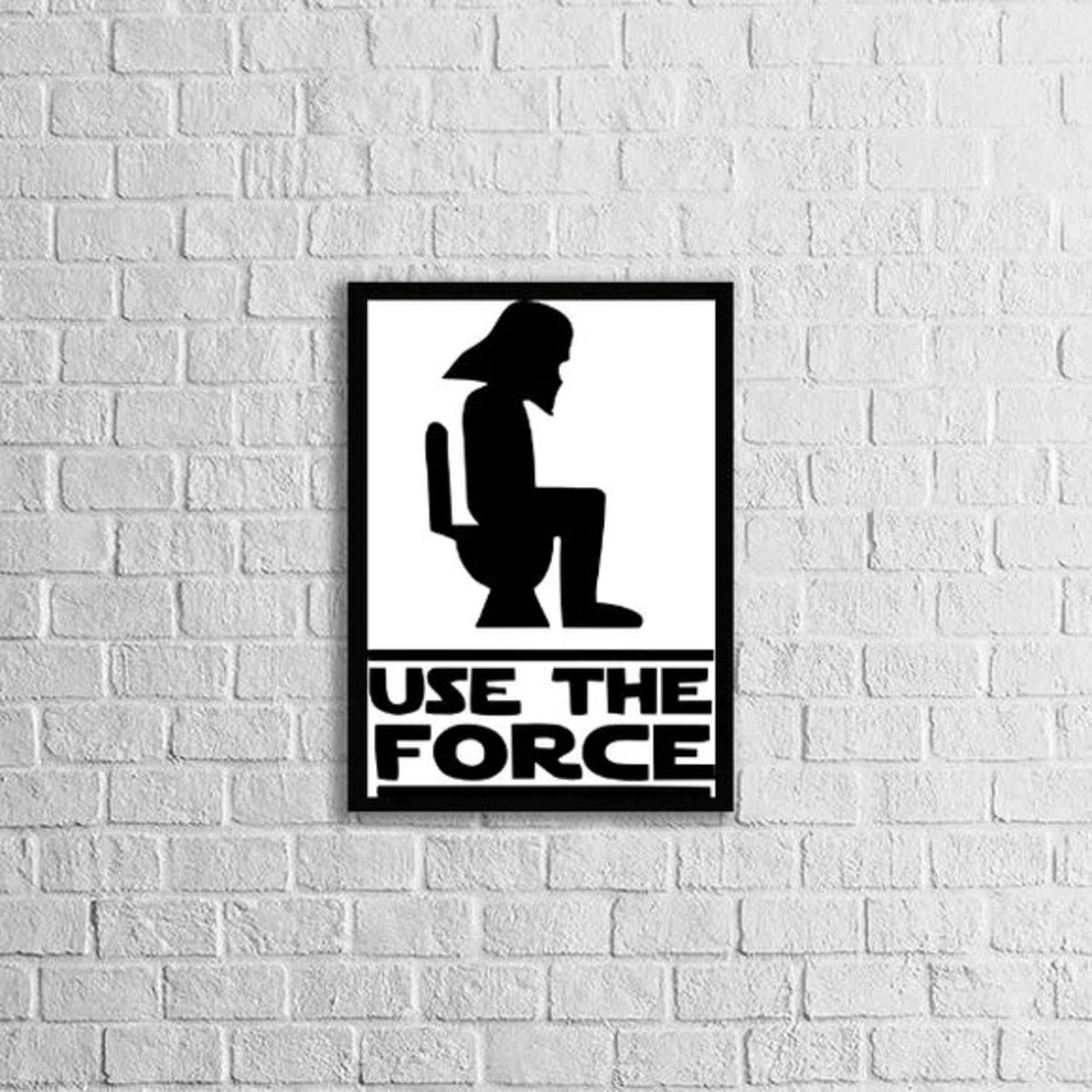 Quadro banheiro use the force a3 com vidro elo7