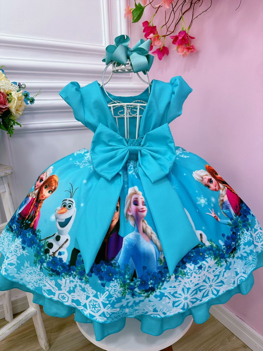 Vestido Fantasia Frozen Elsa E Anna Princesa Pronta Entrega