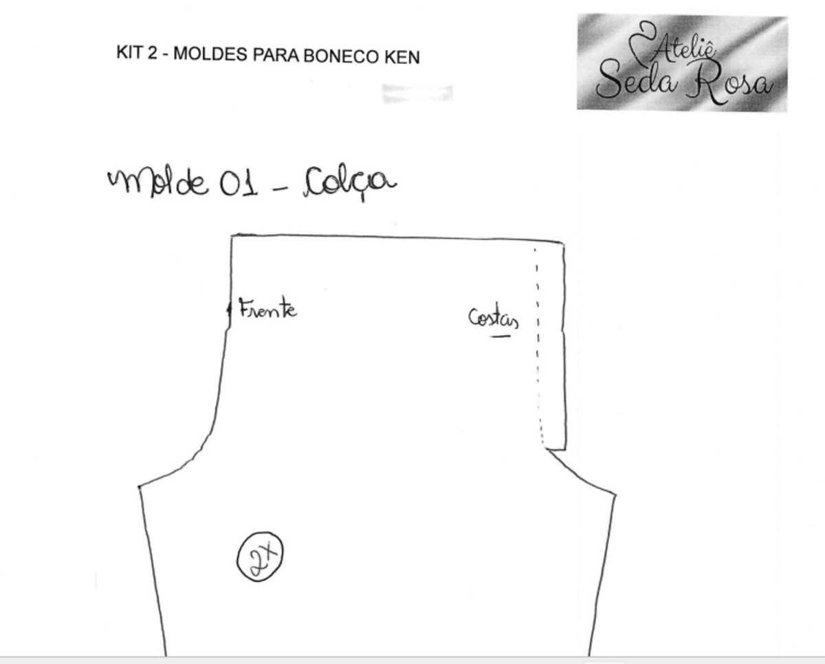 Kit Ken .moldes em pdf para Roupas do Boneco Ken